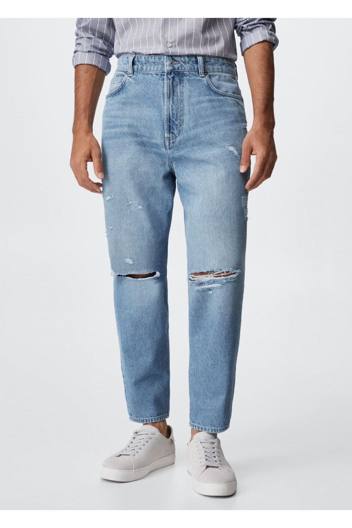 MANGO Man Cropped Tapered Loose Fit Jean