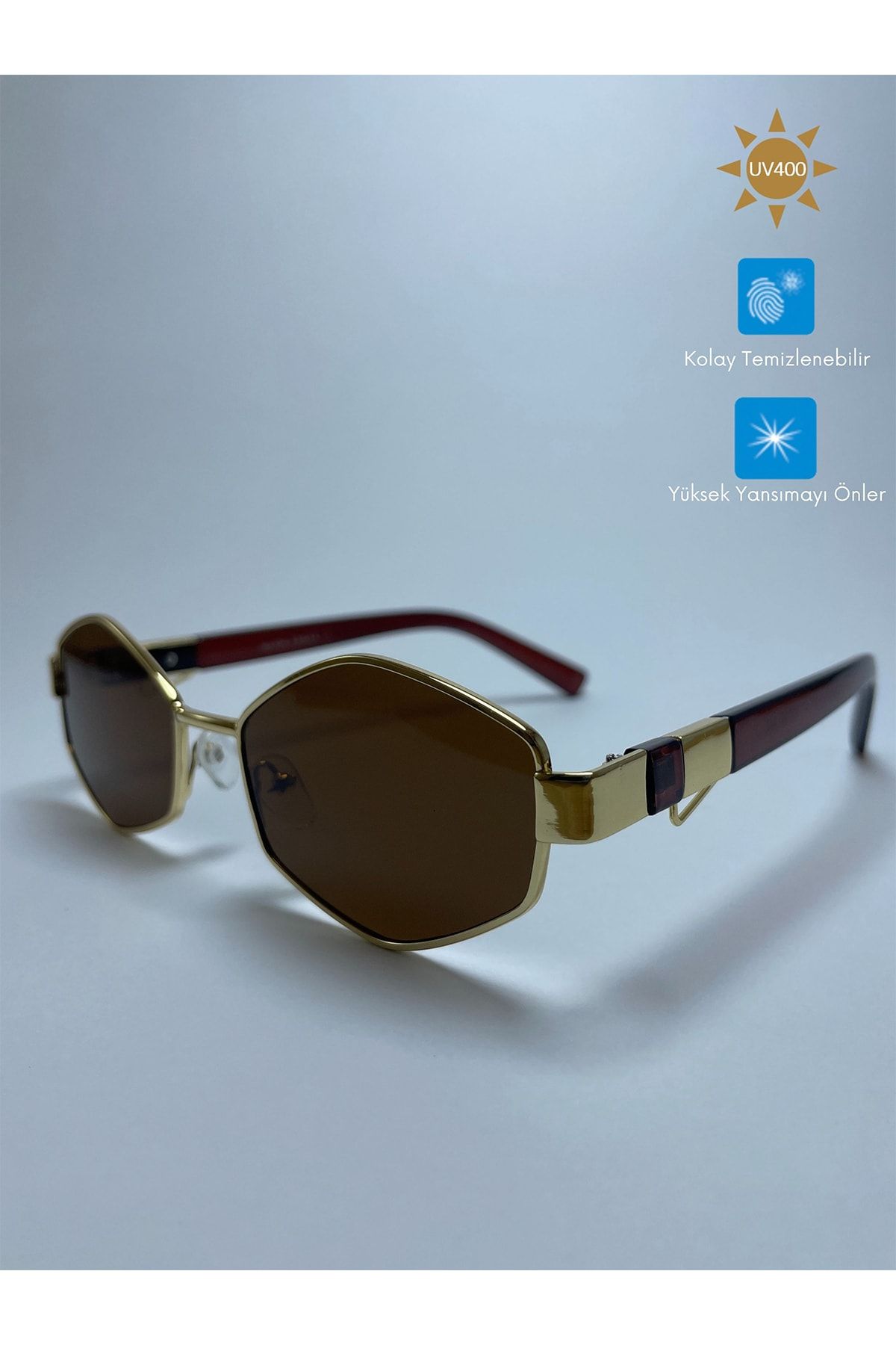 VisionGlasses Vg013 Kahverengi Retro Lüks Kadın Güneş Gözlüğü