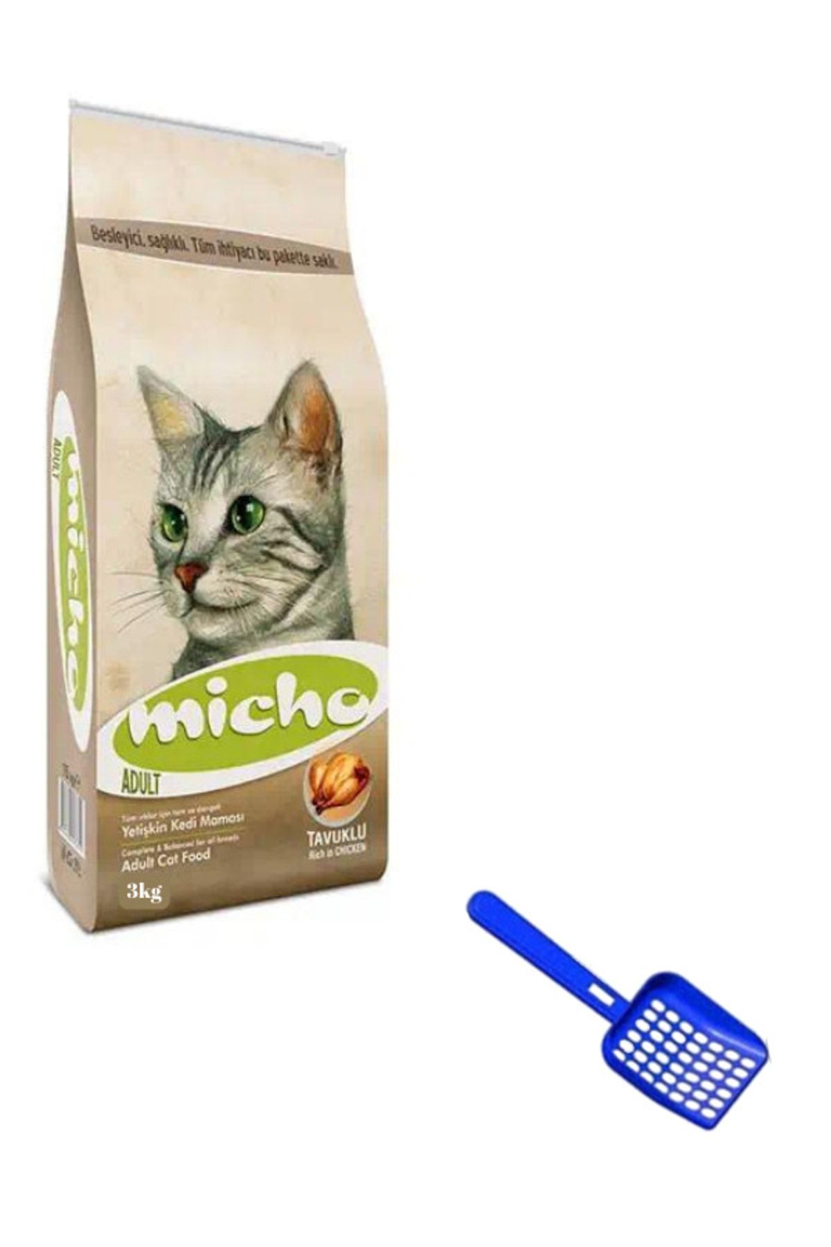 Micho Adult Cat Tavuklu Hamsi Ve Pirinç Eşliğinde Yetişkin Kedi Maması 3 Kg+kürek