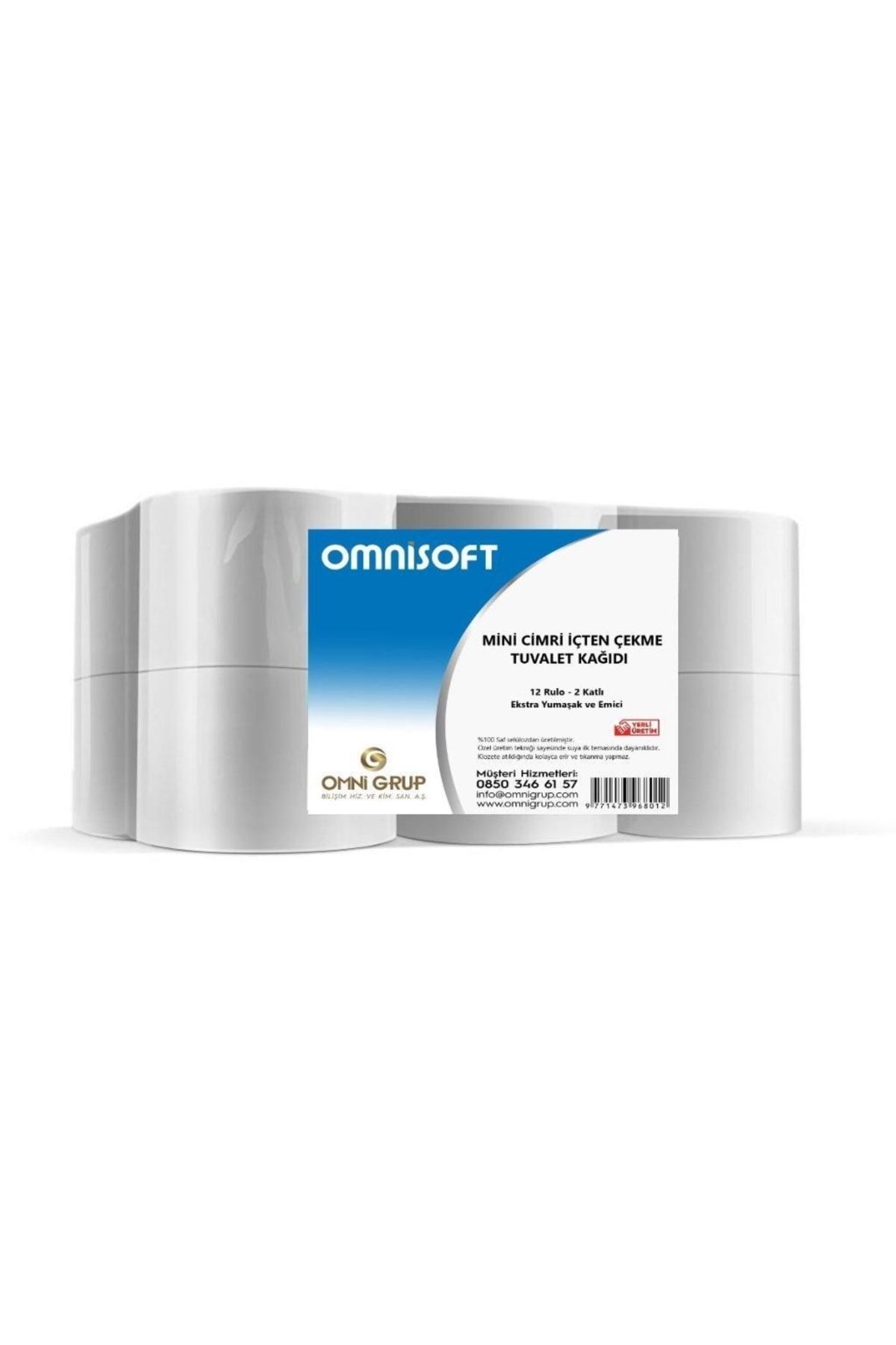 Omnisoft 3 Kg Mini Cimri Içten Çekmeli Rulo Tuvalet Kağıdı 12 Rulo