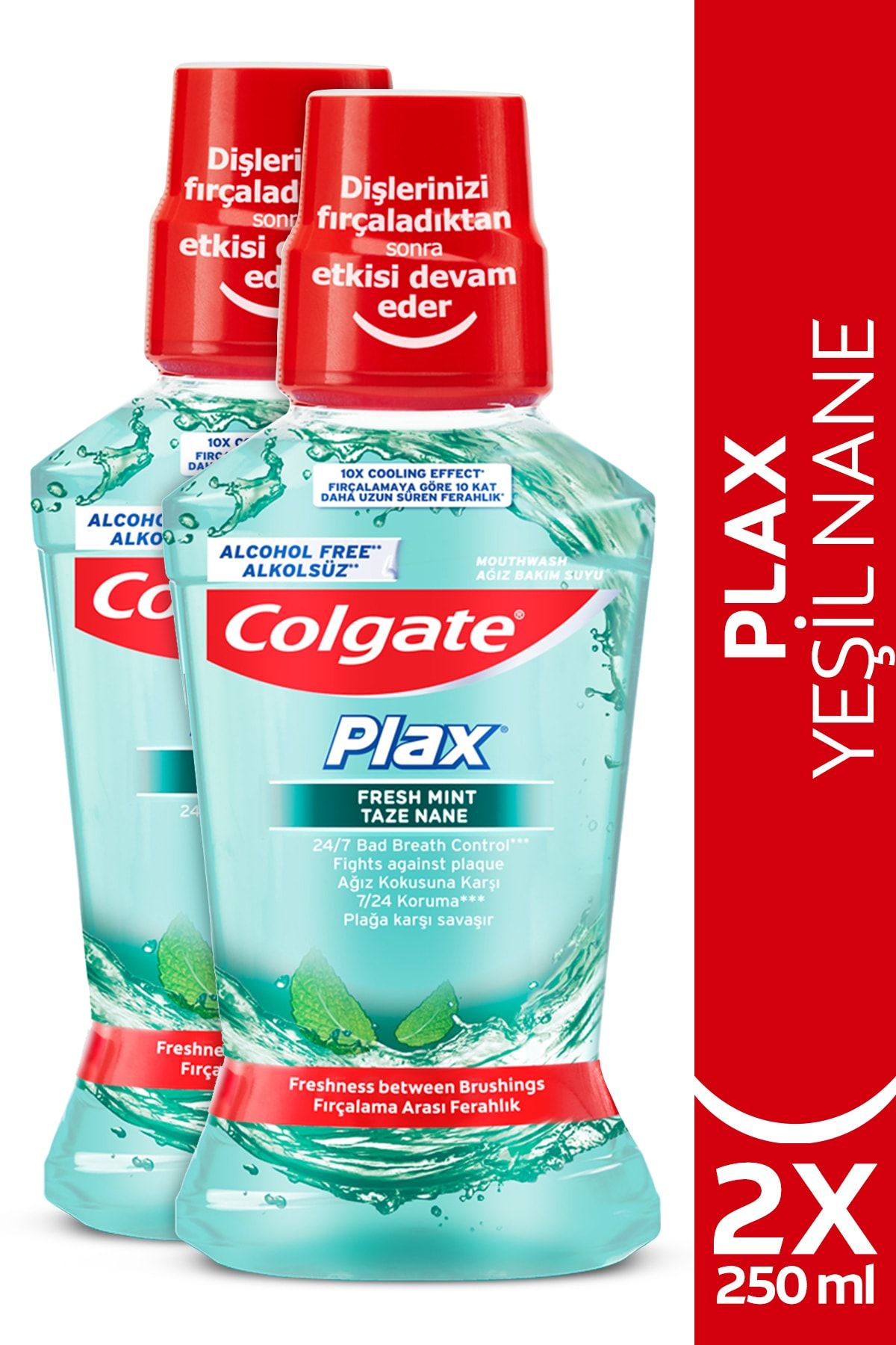 Colgate Plax Taze Nane Ağız Bakım Suyu 250 ml x 2 Adet