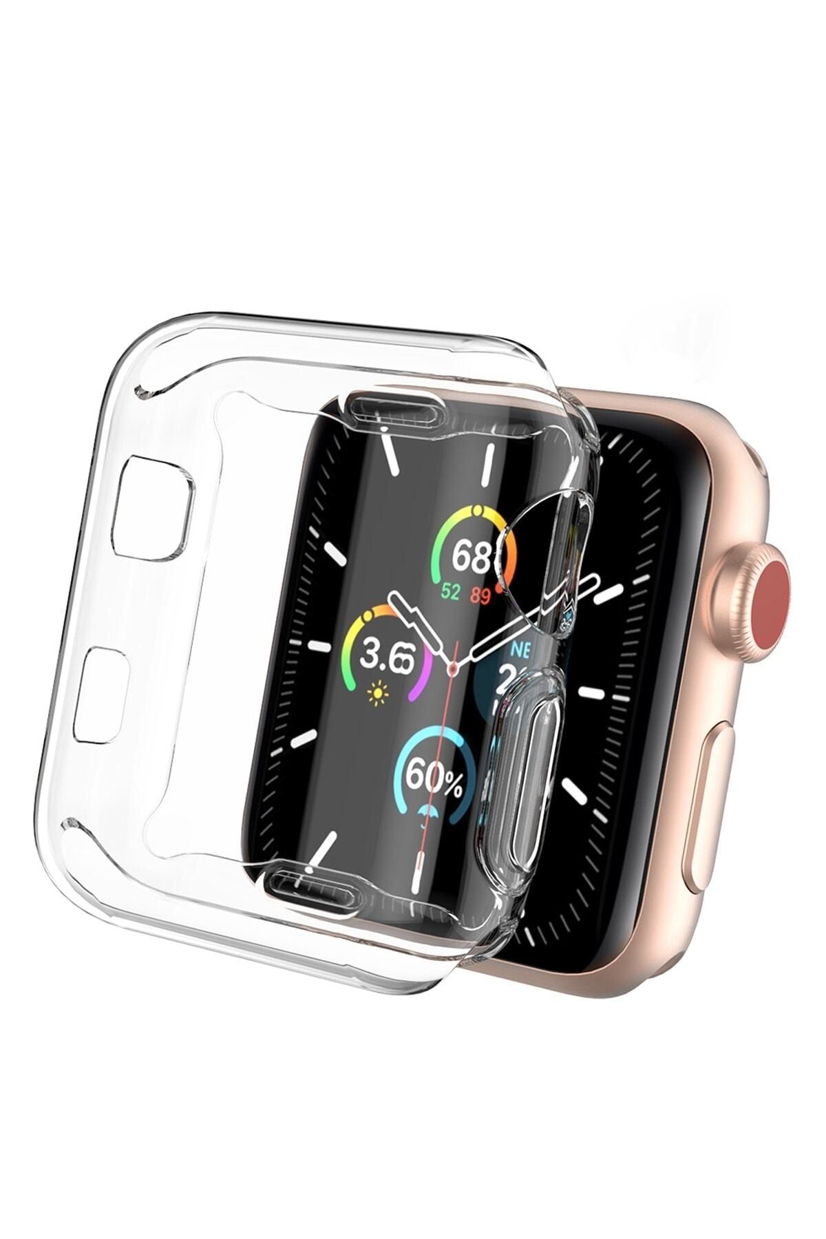 Smart Tech Apple Watch Ile Uyumlu 38 Mm Önü Açık Silikon Şeffaf Kılıf