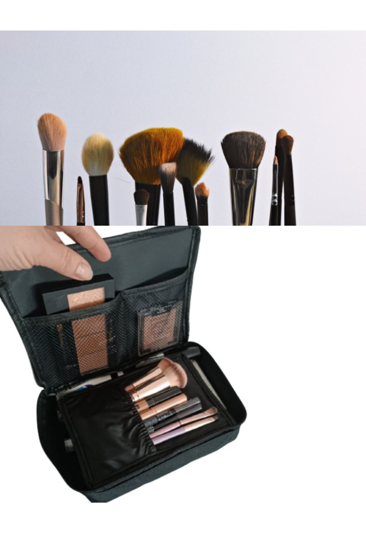 HOMELİFE EV TEKSTİL 4 Bölmeli Makyaj Çantası Kozmetik Makyaj Bavul Seti | Bakım Seyahat Makyaj Kozmetik Organizer Çanta