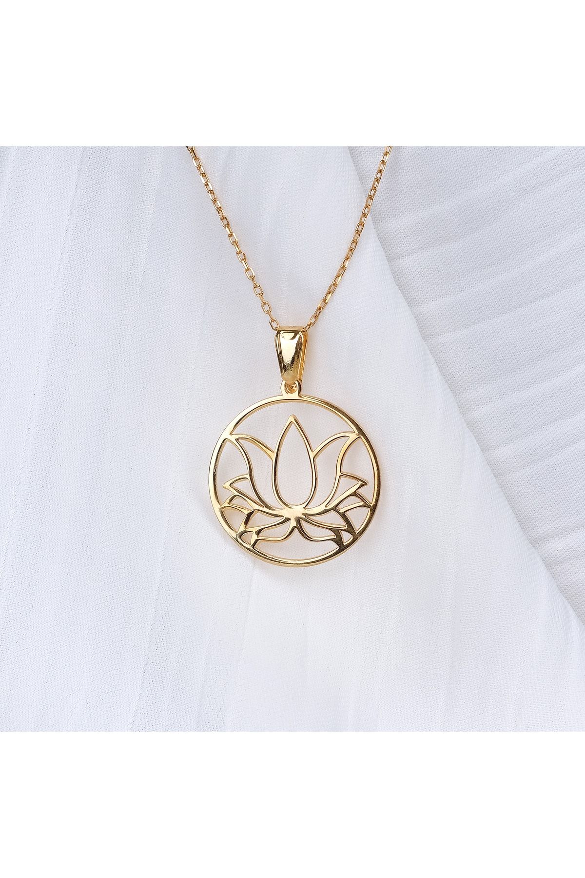Saturn Jewelry Gümüş Lotus Kolye