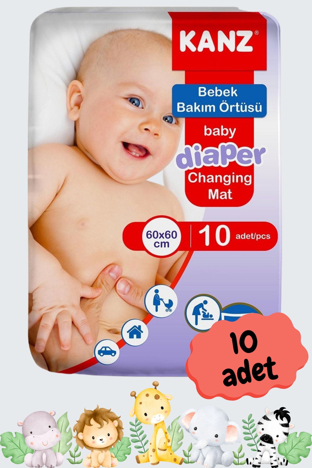Kanz Bebek Bakım Örtüsü Hijyenik Bebek Örtüsü Kullan At Bebek Örtüsü 10 Lu Paket