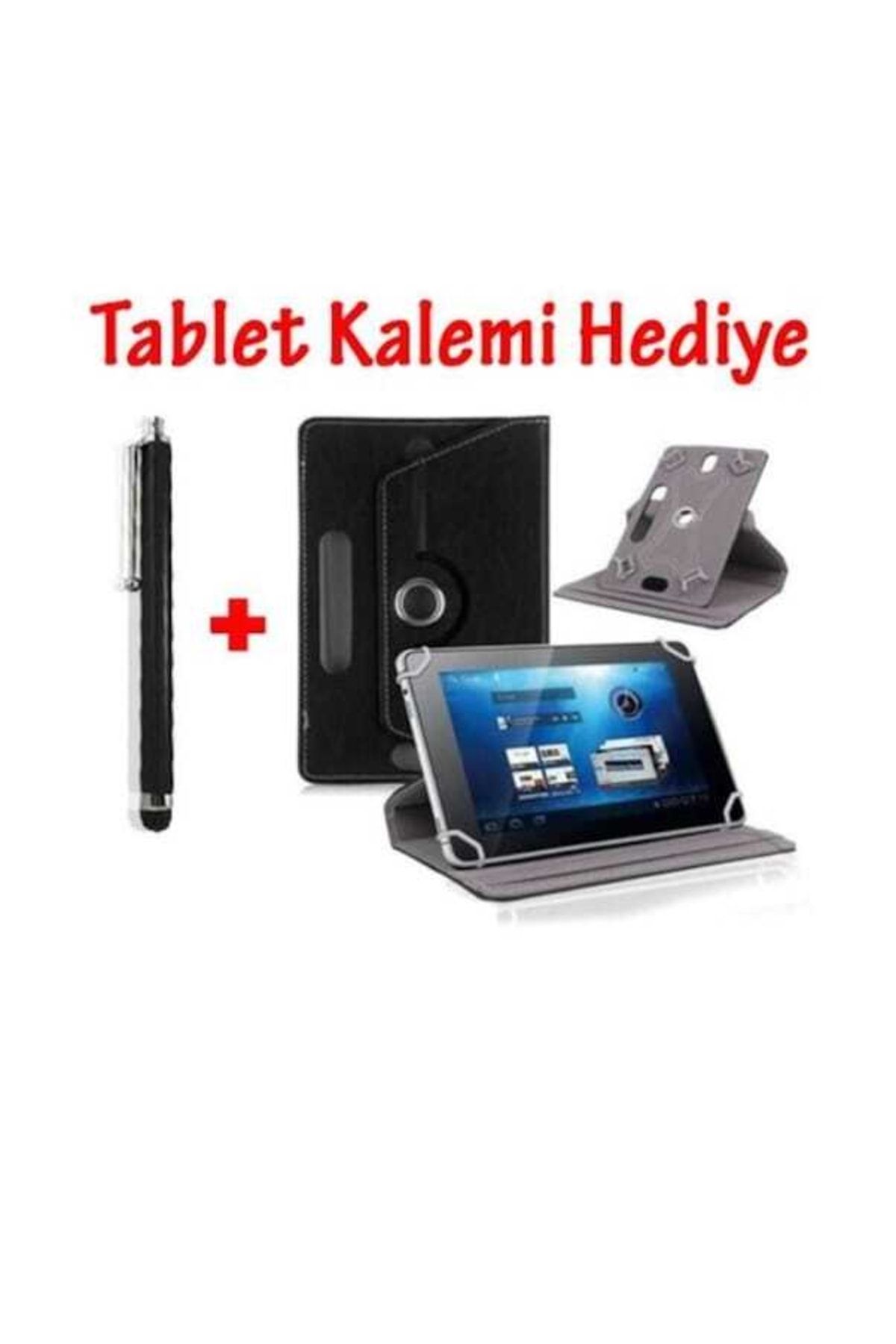 Alcatel 3t8 Üniversal Dönerli Standlı Tablet Kılıfı +tablet Kalemi Hediye