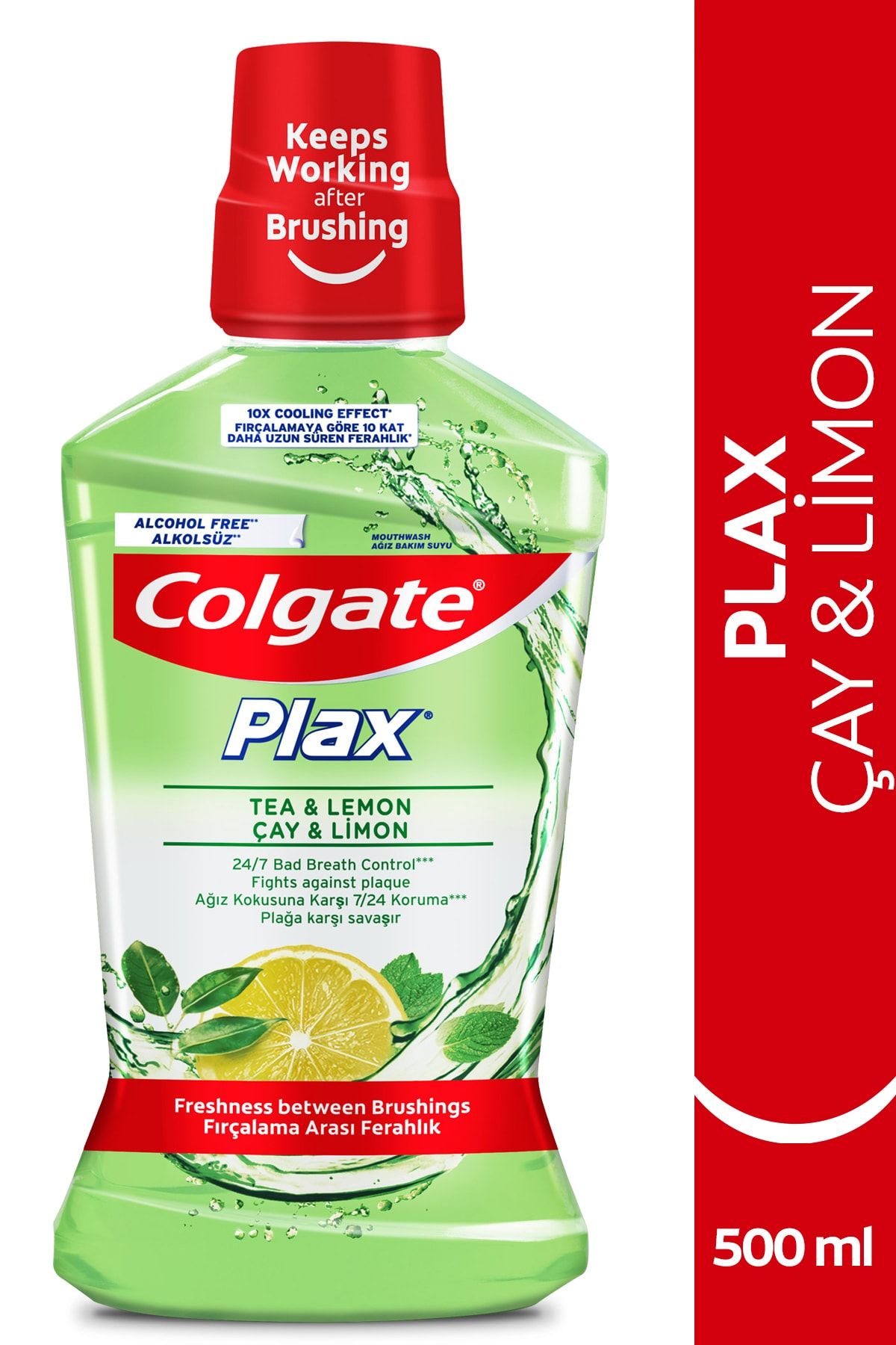 Plax Çay ve Limon Plağa Karşı Alkolsüz Ağız Bakım Suyu 500 ml_0