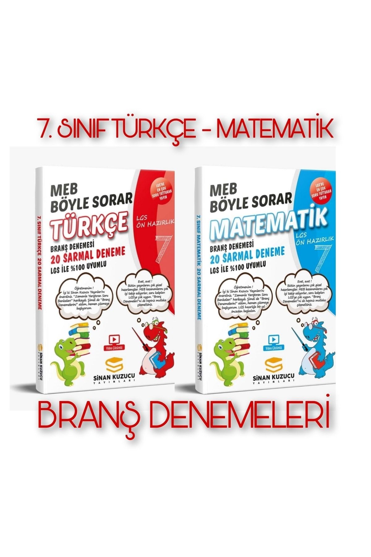 SİNAN KUZUCU YAYINLARI 7. Sınıf Türkçe - Matematik Branş Deneme Seti