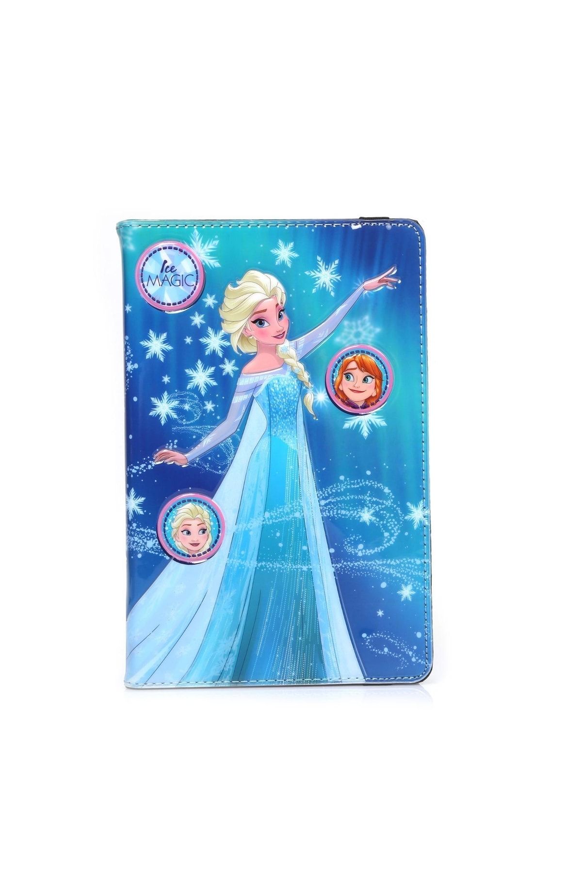 QUEEN AKSESUAR Ipad Air 9,7” Uyumlu Tablet Kılıfı Parlak Kapak 3d Kabartmalı Elsa Frozen Desenli