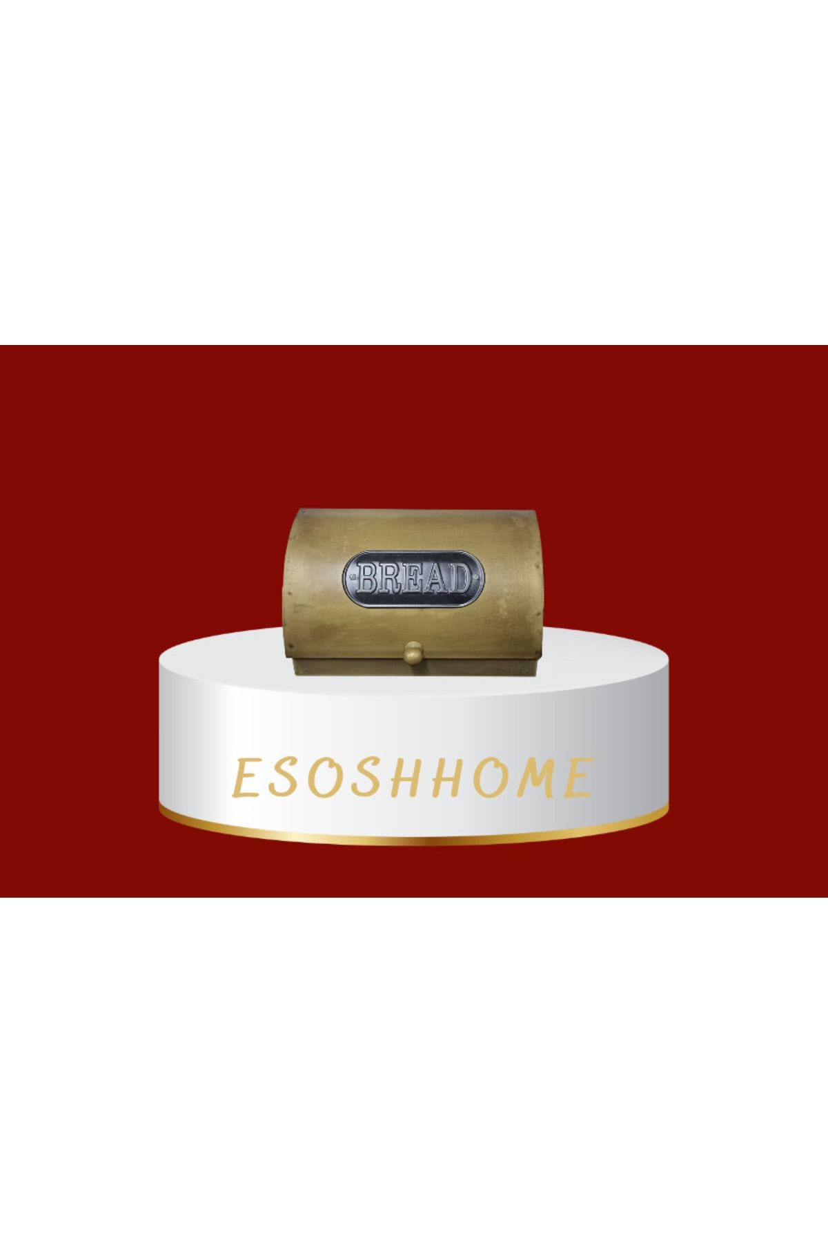 ESOSHHOME Sürgülü Ekmek Saklama Kutusu 30 X 25 X 17 Cm Gold