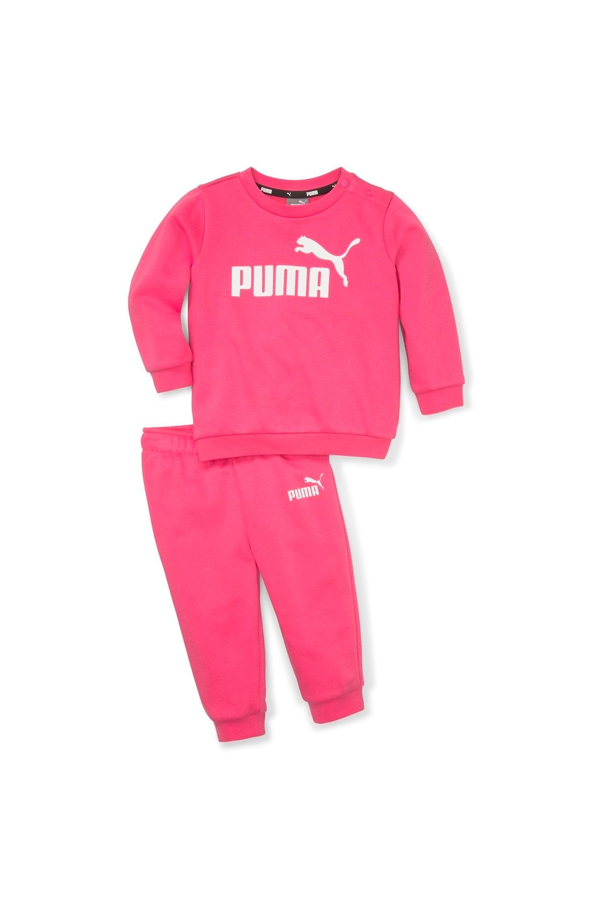 Puma Minicats ESS Crew Jogger FL Glowing Pink - Pembe Alt-Üst Çocuk Takım