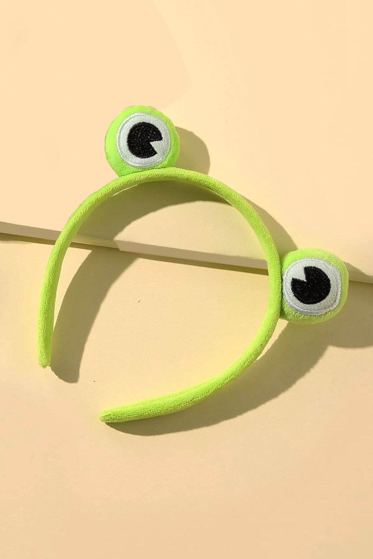 H&E DESIGN Yeşil Kurbağa Gözü Peluş Taç