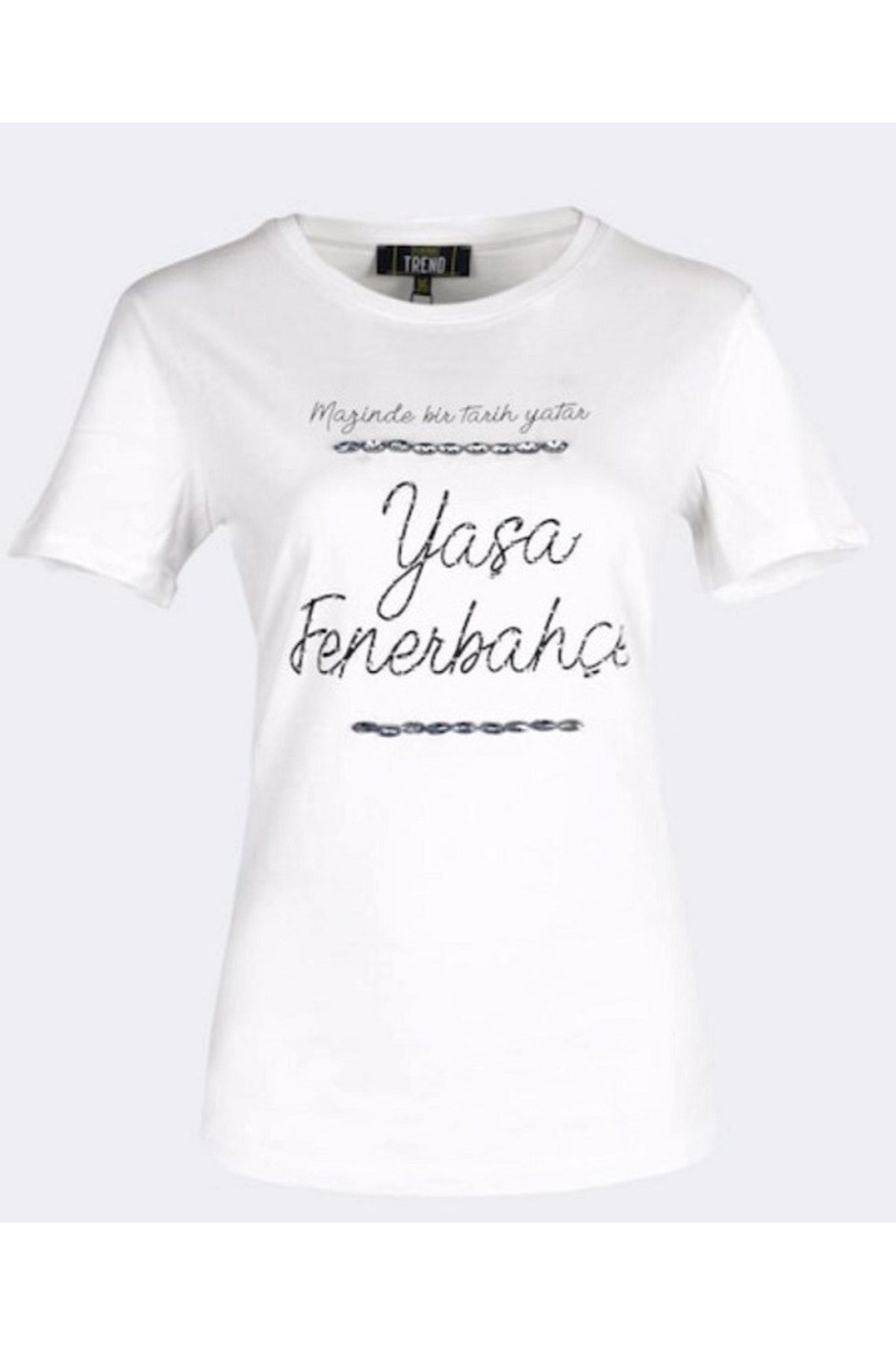 Fenerbahçe Orijinal Kadın Önü Taşlı Tshirt