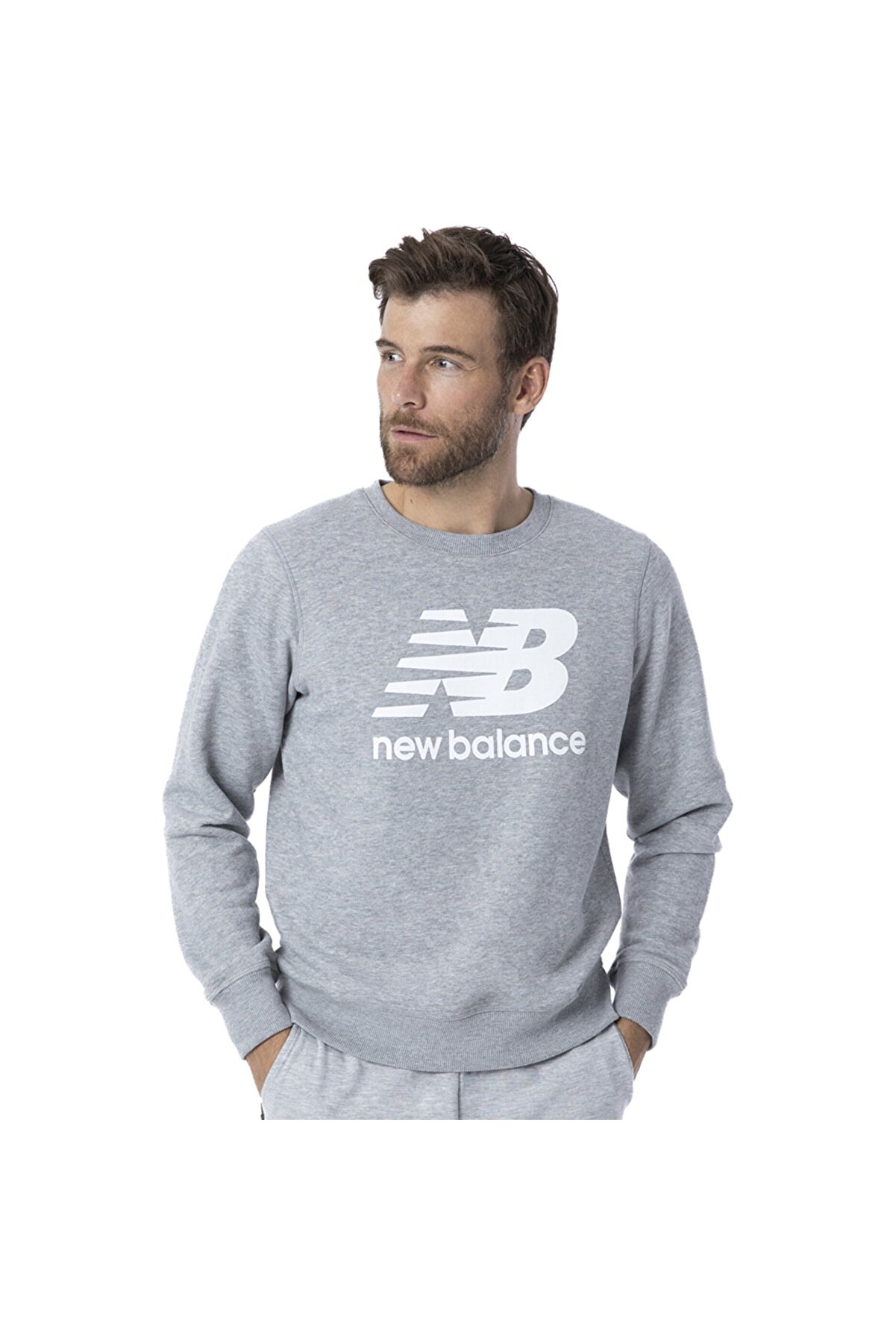 New Balance Lifestyle Gri Erkek Sweatshirt Mtc1105-gry