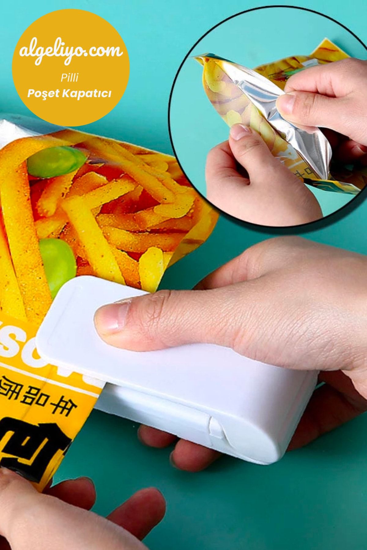 AlGeliyo Pilli Poşet Kapatıcı Super Sealer Paket Kapatıcı Poşet Ağzı Kapatıcı