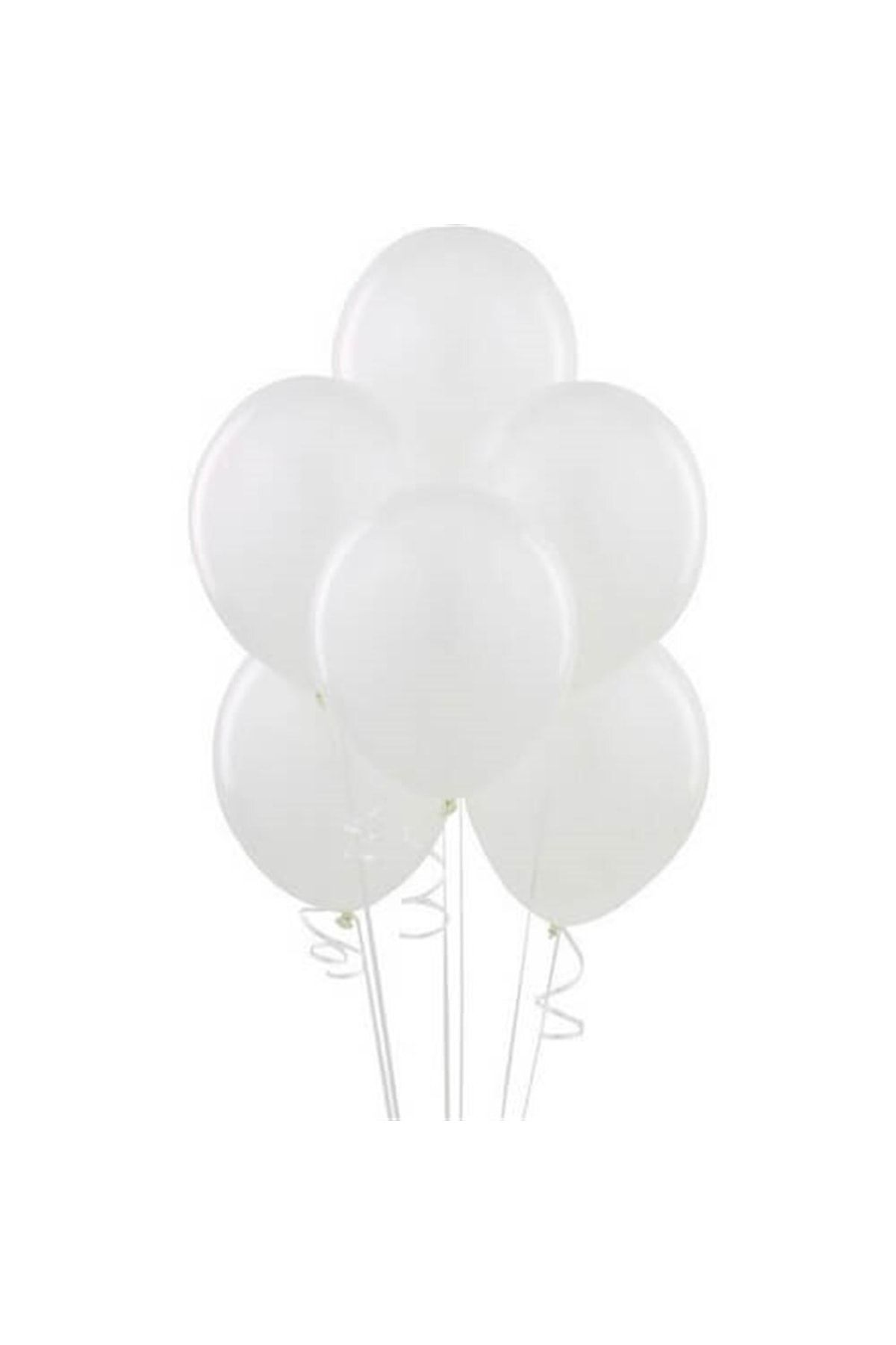 ECE PARTİ Metalik Balon Beyaz 10 'lu Paket