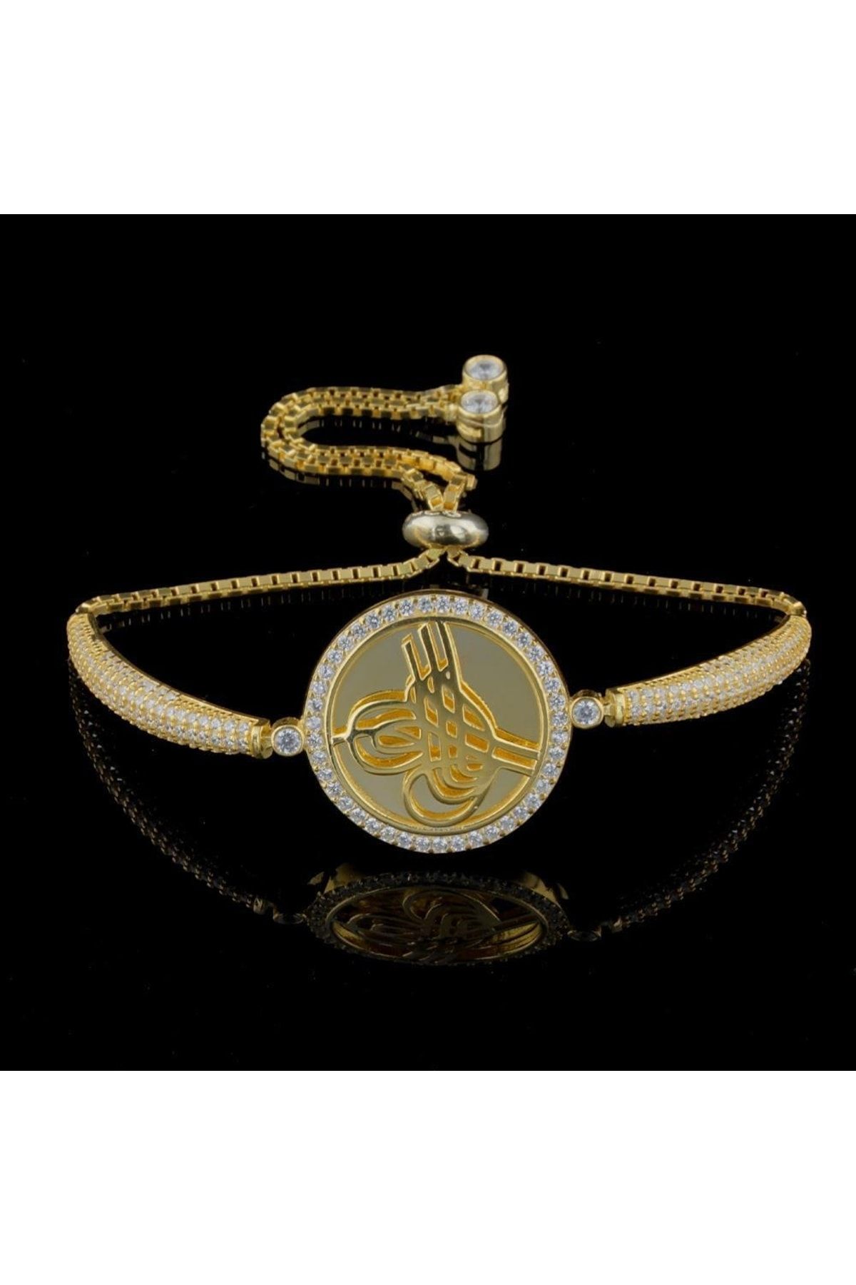 Takıhan 925 Ayar Gümüş Altın Kaplama Osmanlı Tuğralı Bileklik