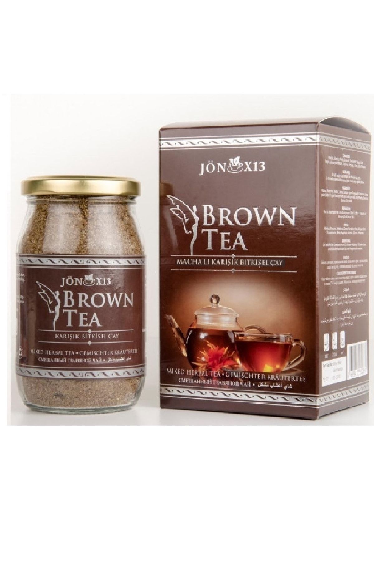 jönx13 Brown Brown Tea Macha'lı Karışık Bitki Çayı 300 gr 45 Günlük Browntea Bitkisel Çay