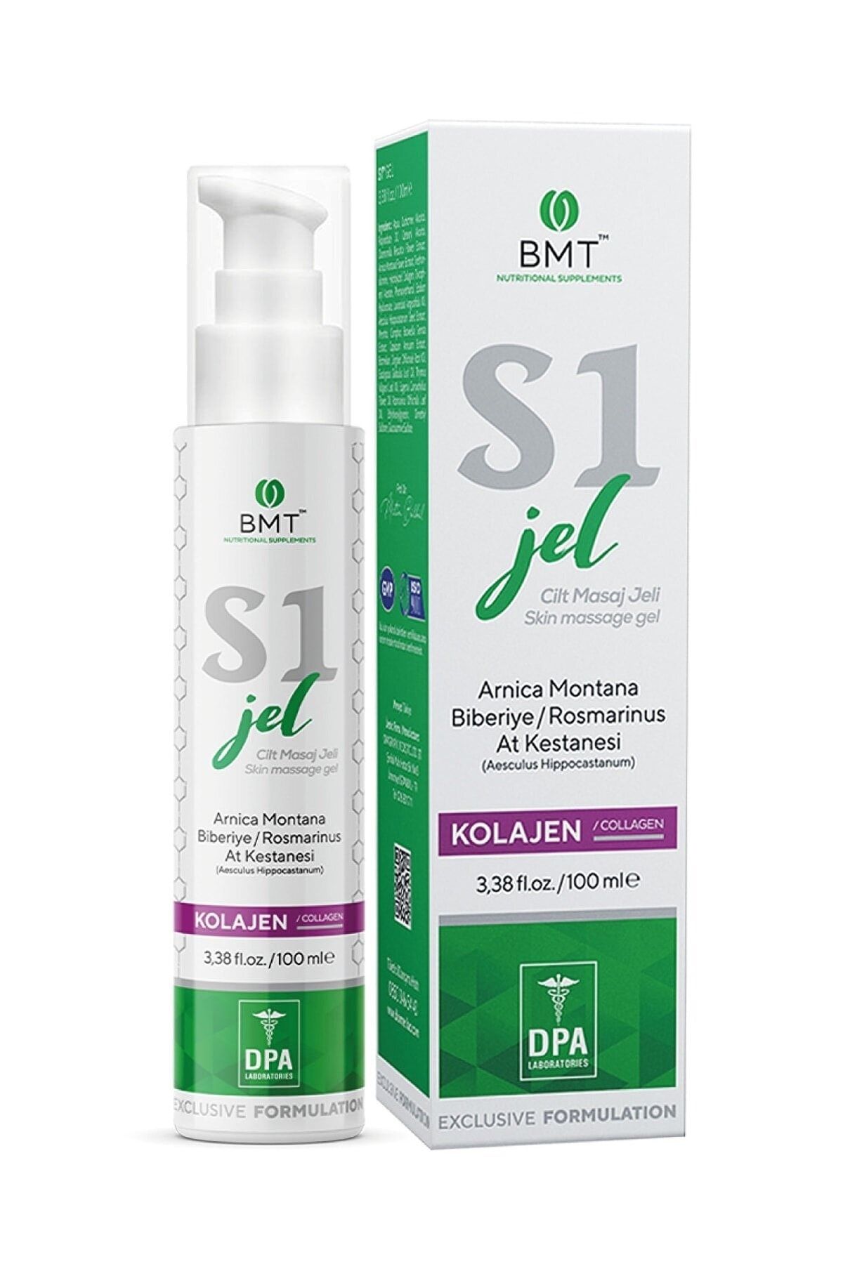 Biomet S1™ Masaj Jeli 100 ml Glukozamin Kolajen Bromelain Hyaluronik Asit Kondroitin Boswellia Kafur Krem