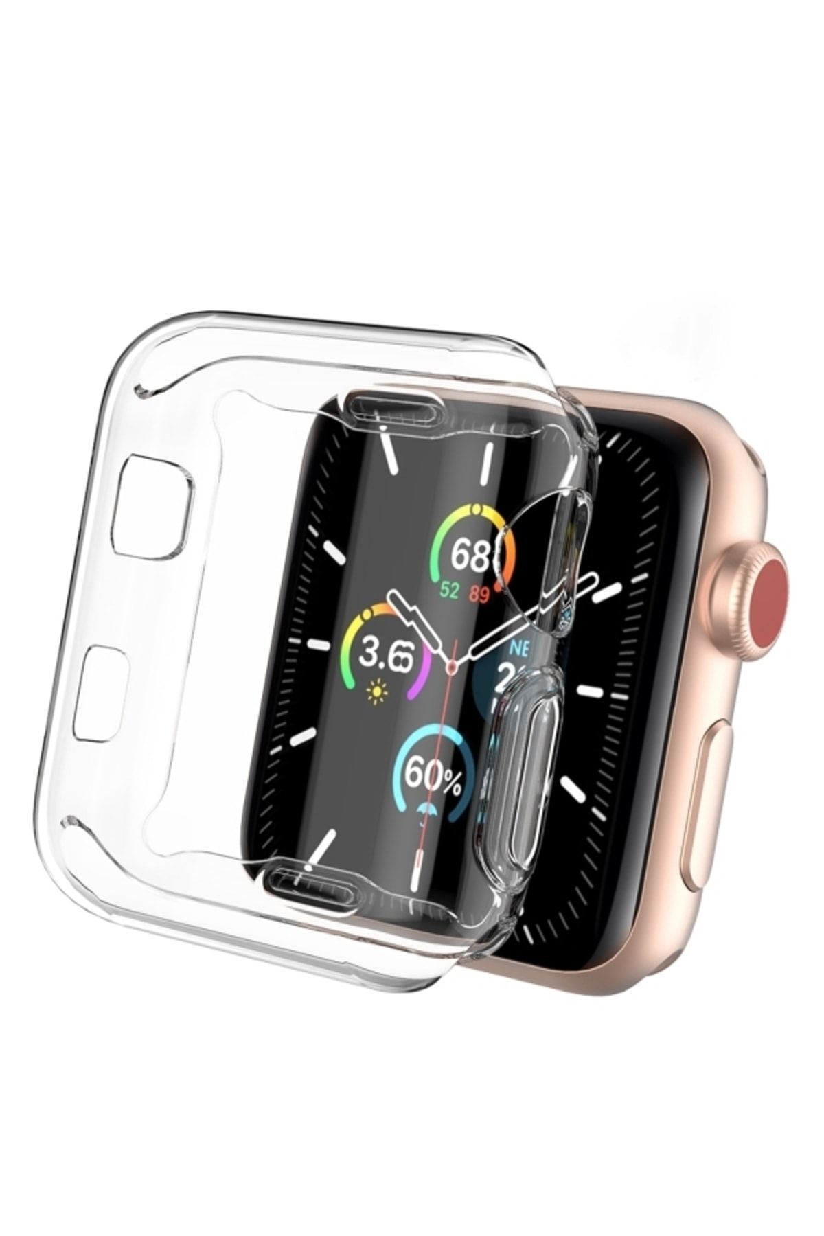 Smart Tech Apple Watch Ile Uyumlu 41 Mm Önü Açık Silikon Şeffaf Kılıf