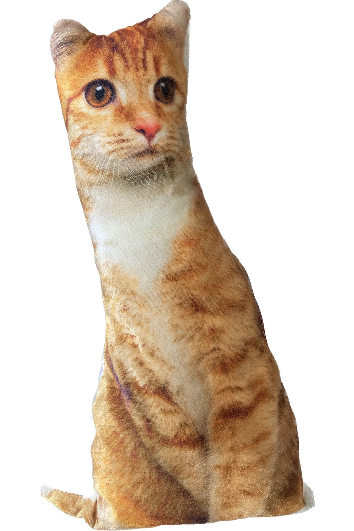 Genel Markalar Sevimli Kedili Yastık Gerçek Kedi Görünümlü Kedi Figürlü 40 Cm Yastık Elyaf Dolgu Kaliteli
