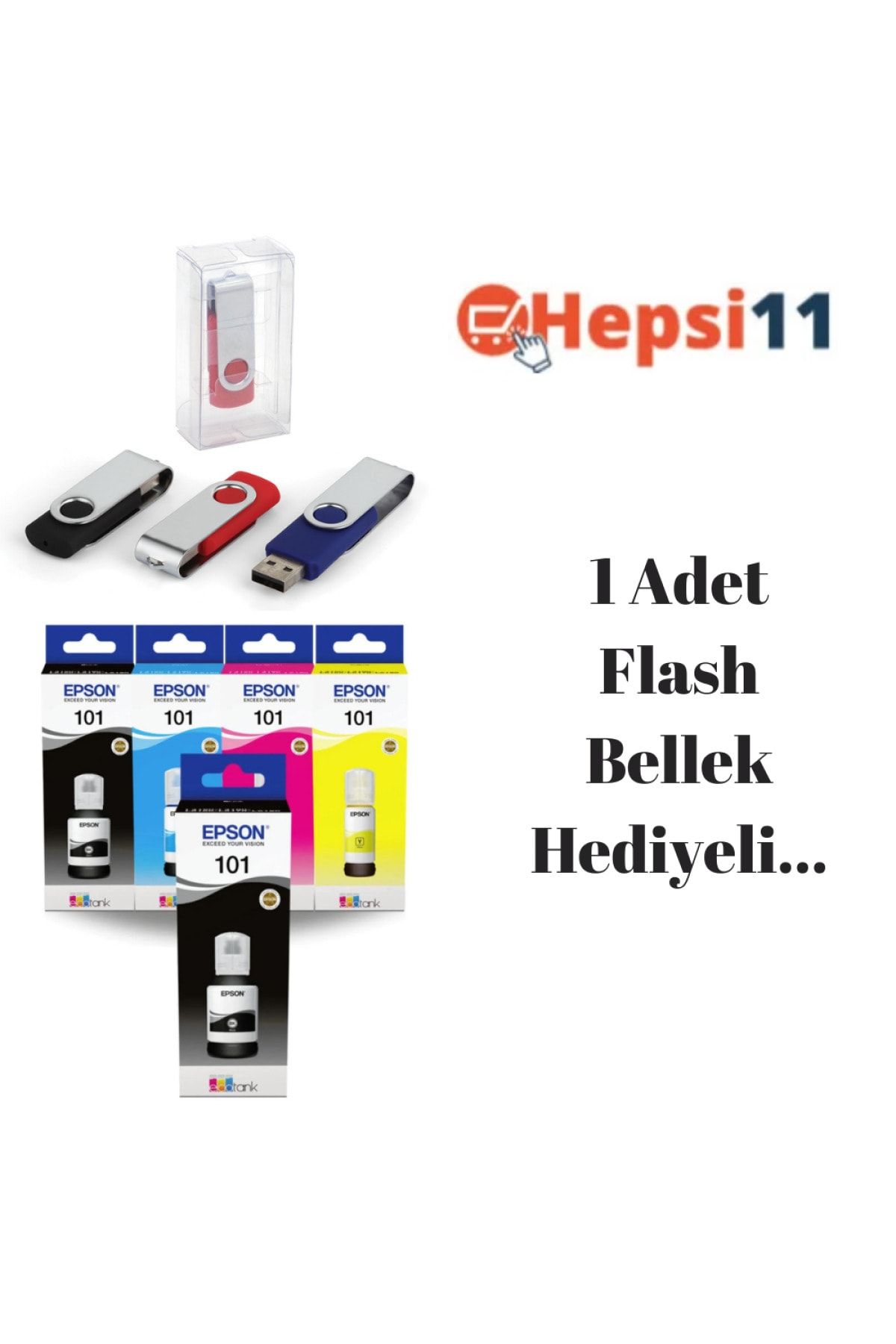 Epson 101 Ecotank L4266 Orjinal Mürekkep Seti + 1 Siyah Hediye 14u1300