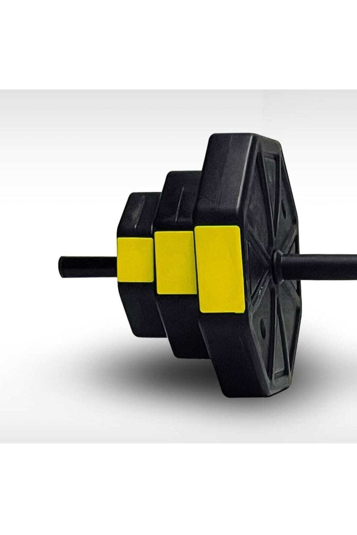 TAN SPOR 50 Kg (150 CM) Düz Bar Z Bar Dambıl-dumbell-ağırlık-halter–full Set Sarı Kapaklı
