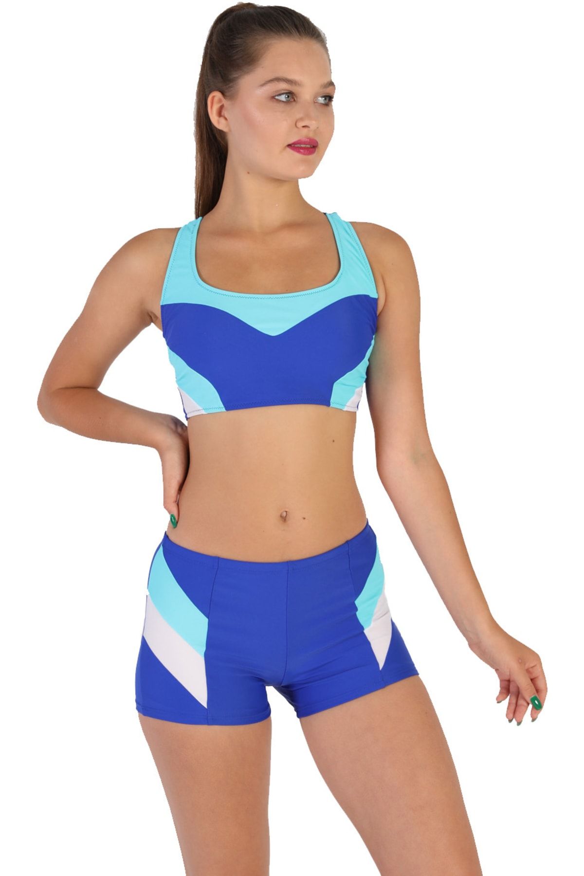 Swana Şortlu Modelli Yüzücü Mayo Bikini
