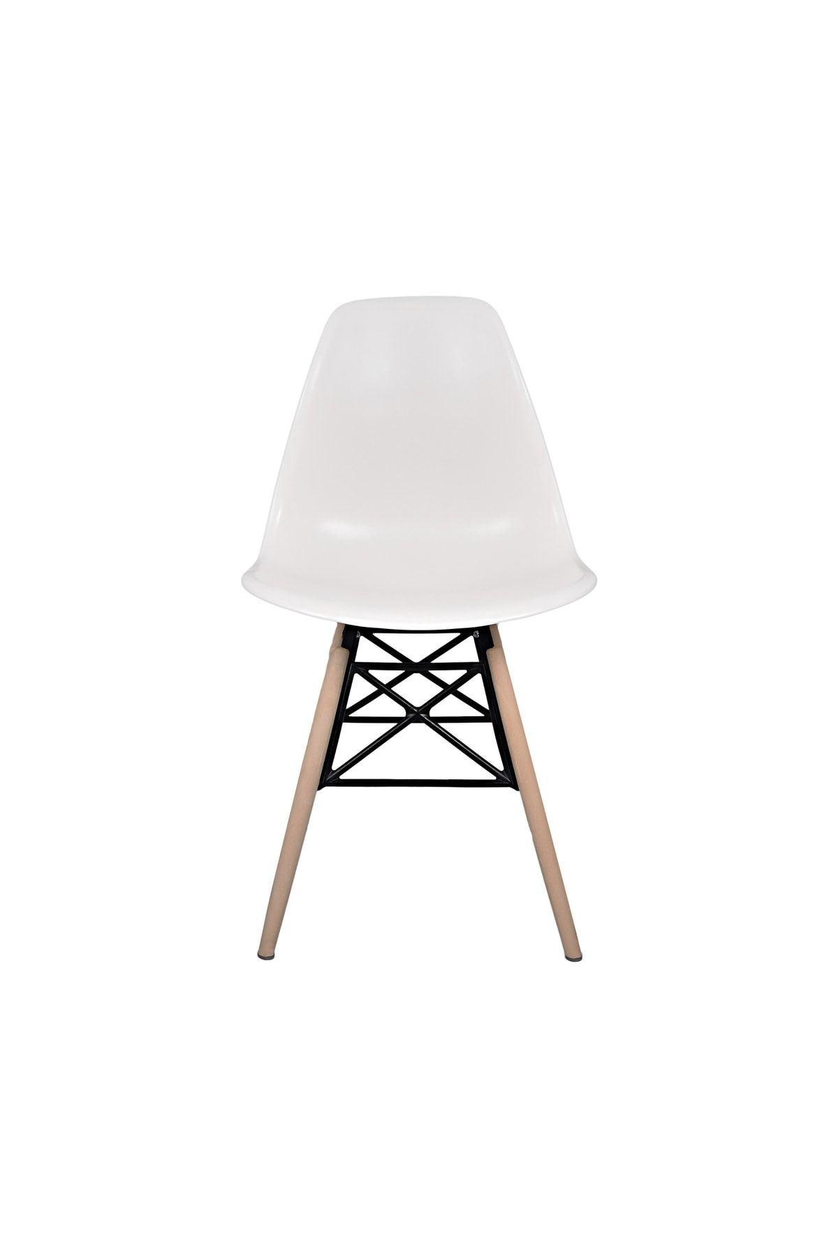 Dorcia Home Beyaz Eames Plastik Kafesli Sandalye - Cafe Balkon Mutfak Sandalyesi