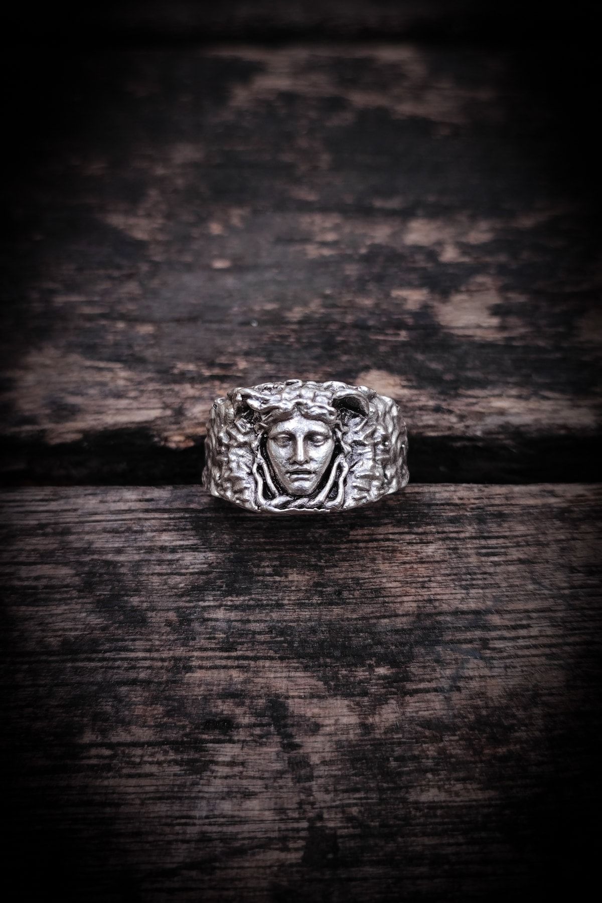 Vip Kehribar Ayarlanabilir Antik Gümüş Kaplama Yüzük, Kararmaz Erkek Yüzüğü