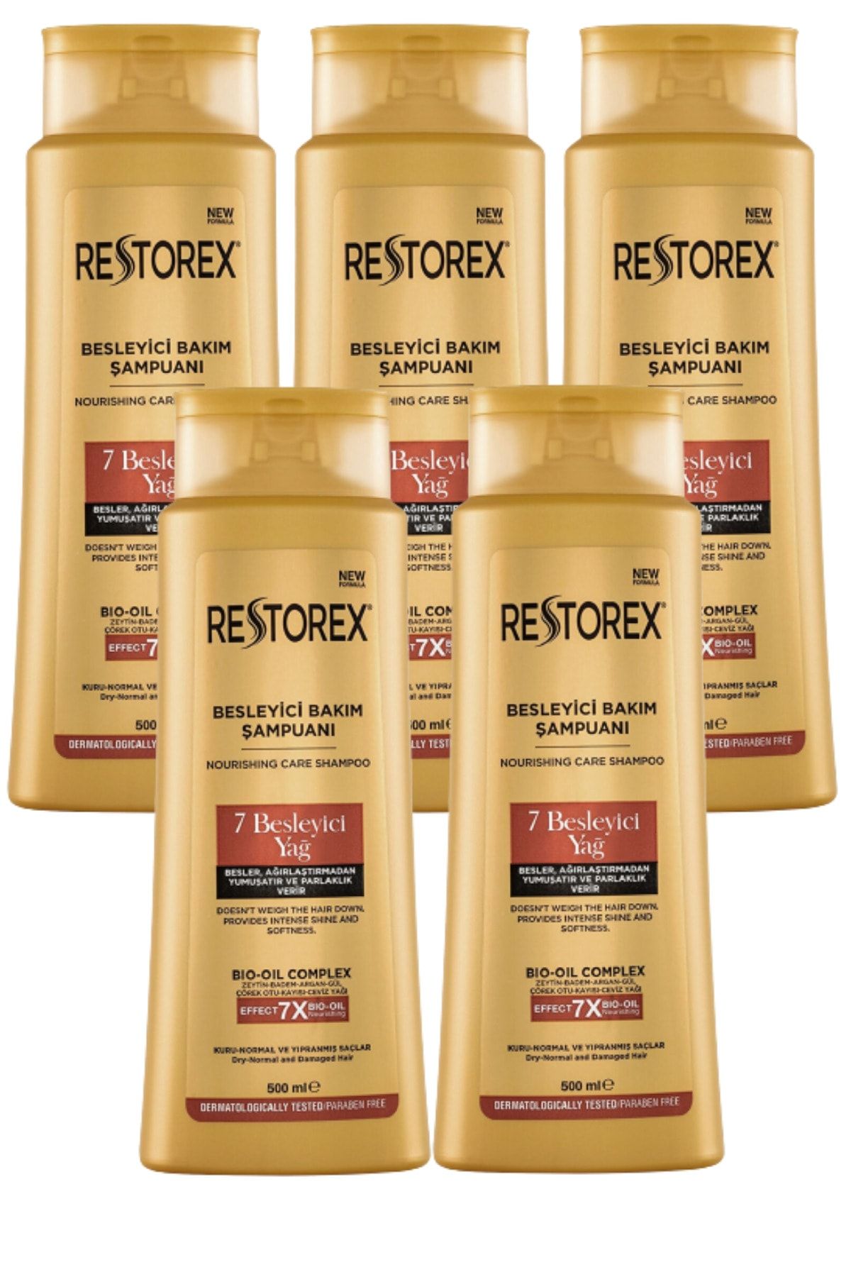 Restorex Bakım Şampuanı 7 Besleyici Yağ 500 Ml 5 Adet
