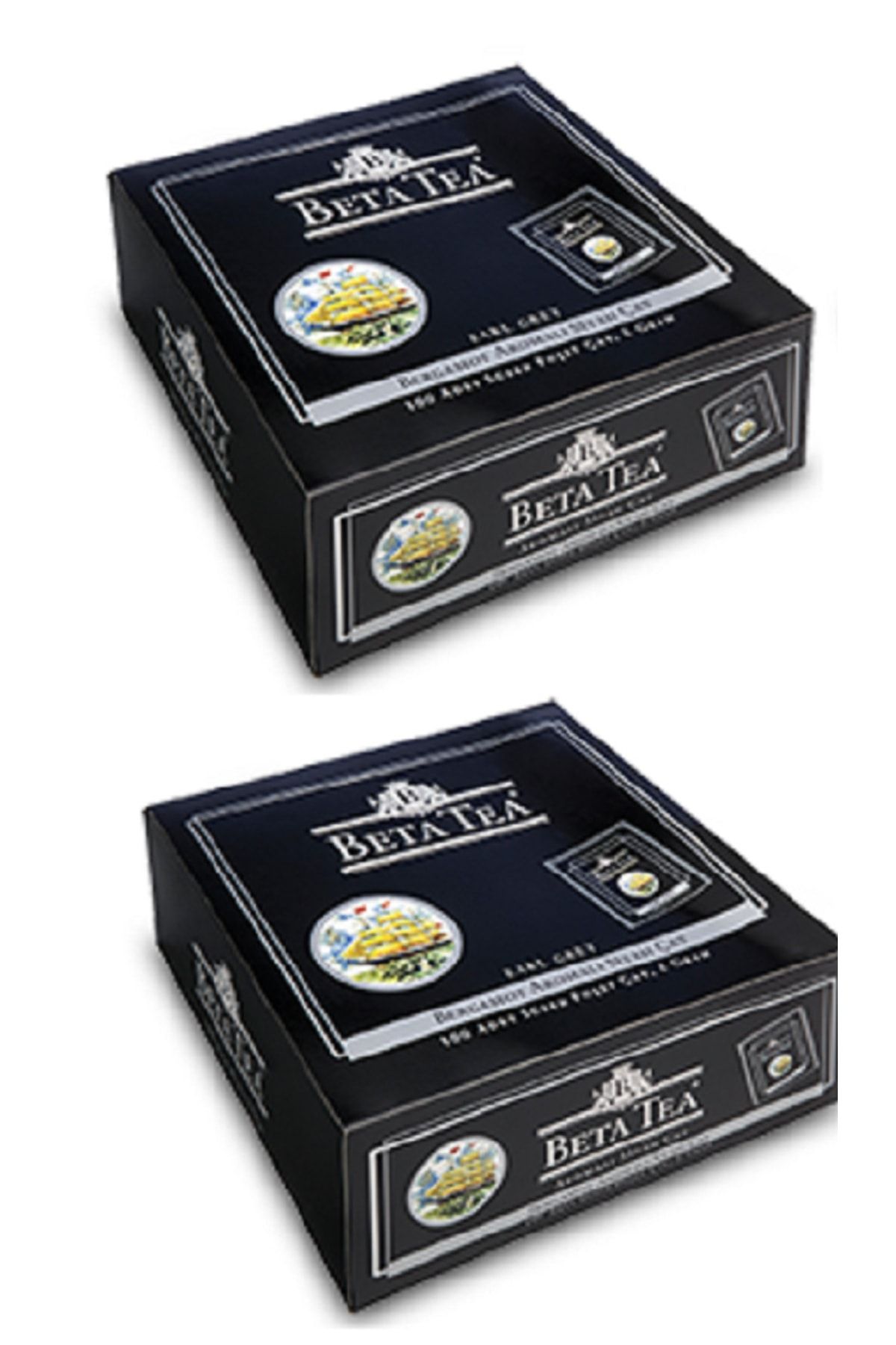 Beta Tea Earl Grey Bergamot Aromalı Bardak- Demlik Siyah Poşet Çay 100 Poşet X 2 Adet