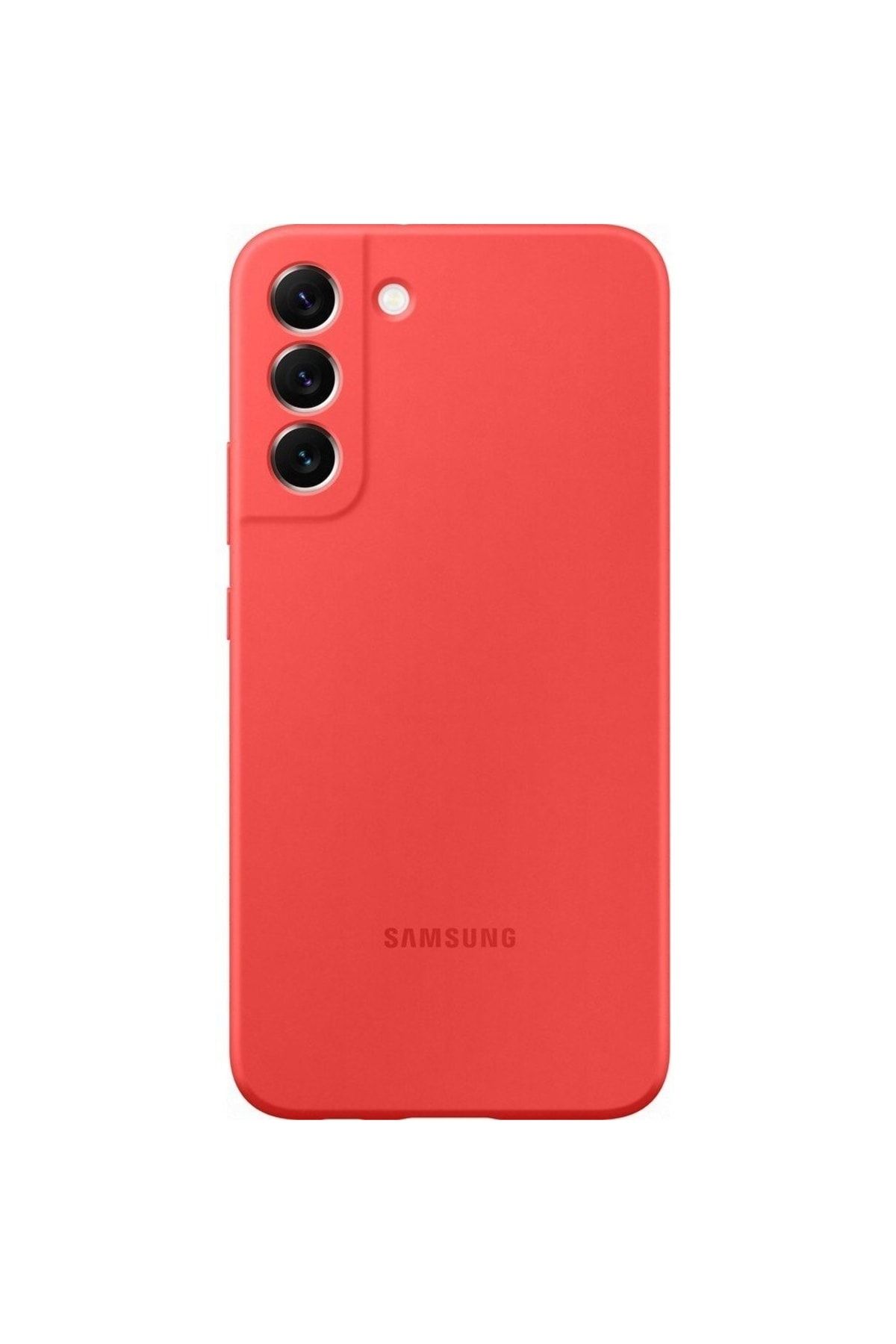 Samsung S22+ Plus Silikon Kılıf - Mercan Kırmızı Ef-ps906tpegww