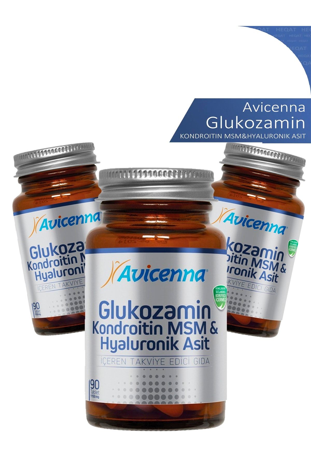 Avicenna 3'lü Glukozamin Fırsat Paketi - Kondroitin Msm & Hyaluronik Asit Takviye - 3x90 Tablet
