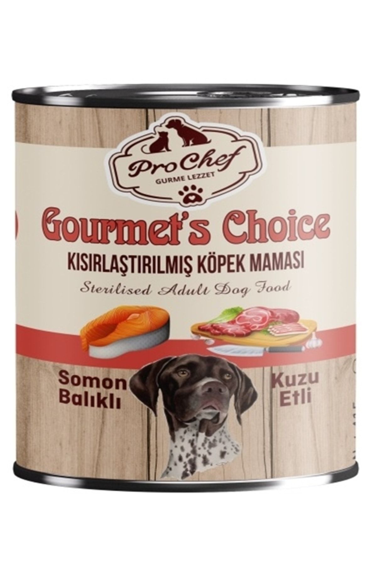 Prochef 24 Adet Gourmet's Choice Kısırlaştırılmış Köpek Maması | 415 Gr Somon & Kuzu Etli Konserve Yaş Mama