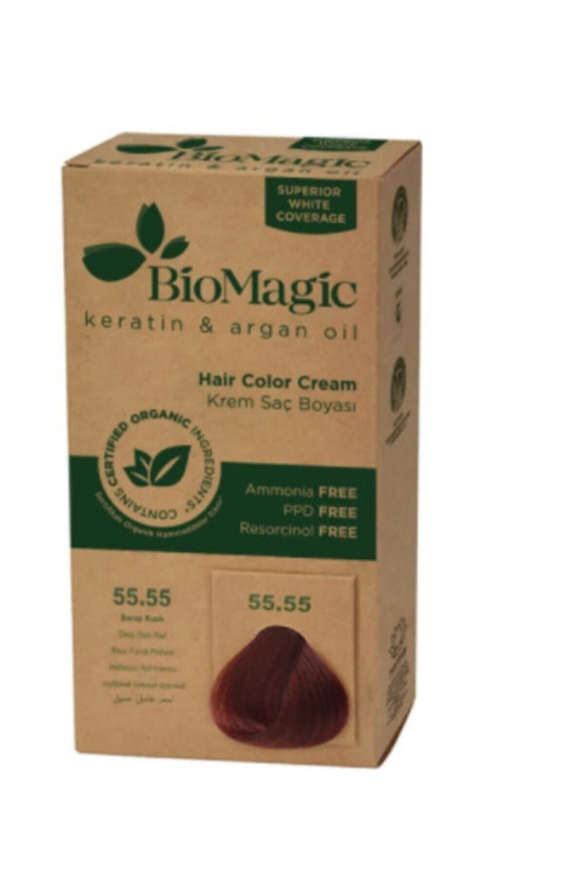 BioMagic Doğal Saç Boyası Şarap Kızılı No. 55.55 60ml..derin-033