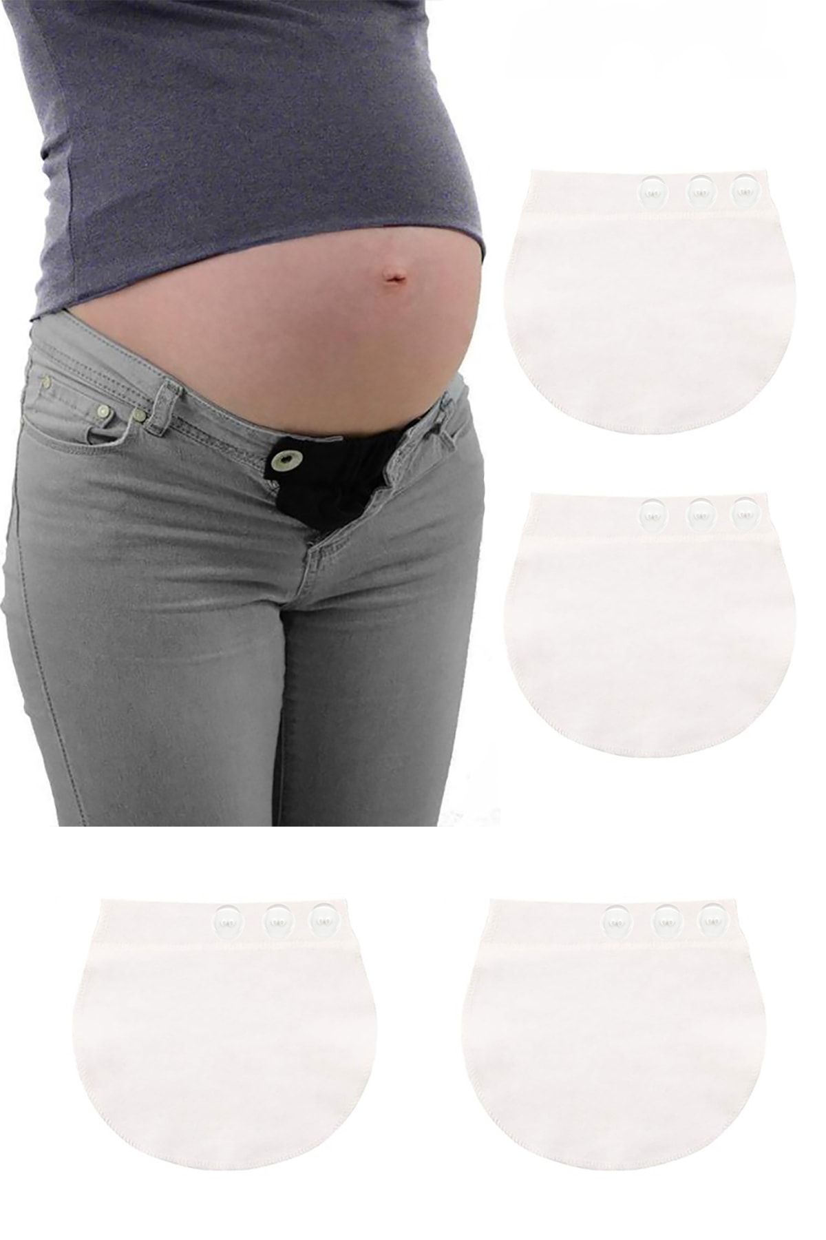Pimobile Hamile Pantolonu Bel Genişletici-kadınlar Için Pantolon Genişletici Beyaz Renk 2 Adet