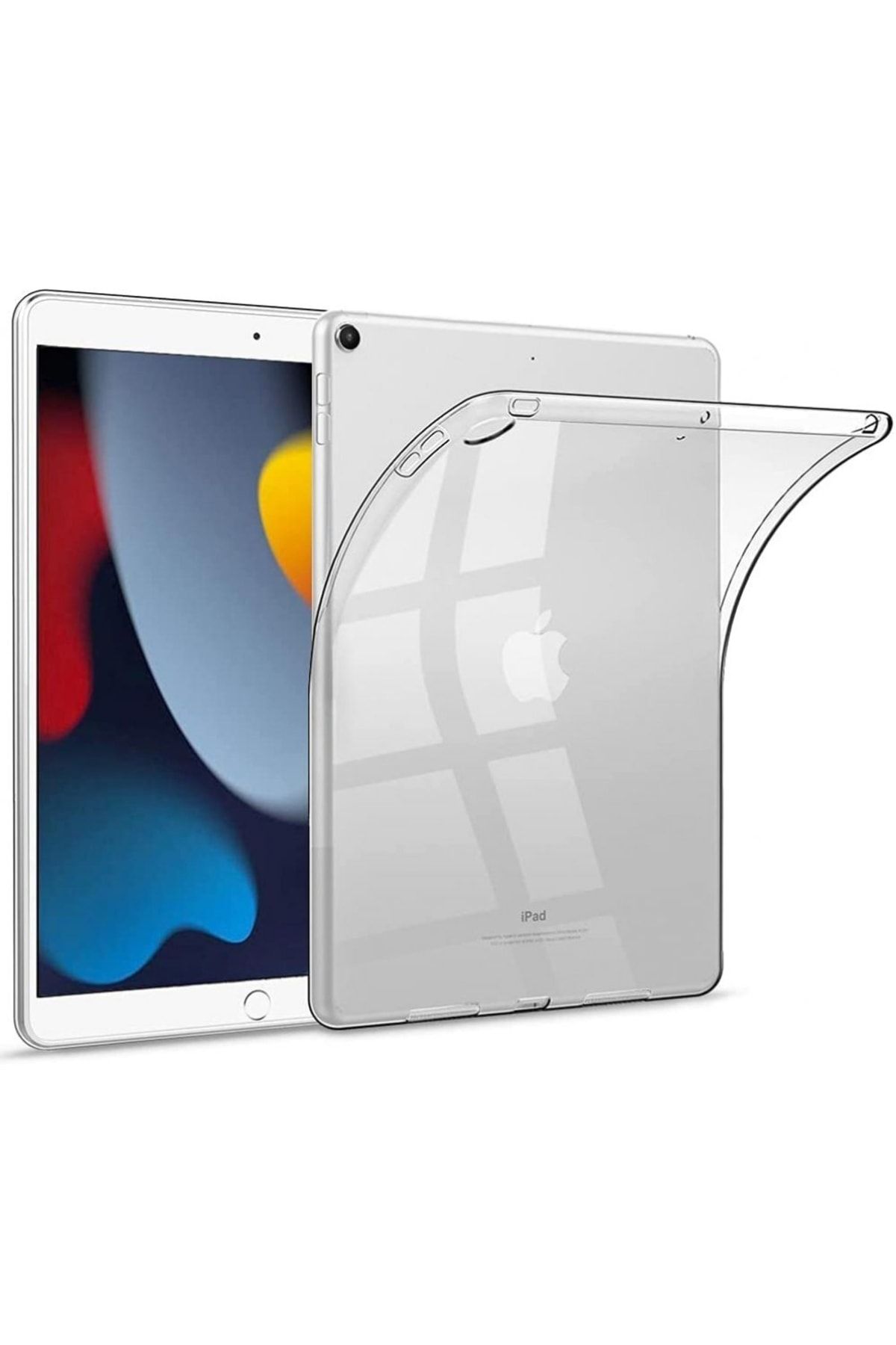 TEKNETSTORE Apple Ipad 8. Ve 9. Nesil 10.2 Inç 2021 / 2022 Uyumlu Şeffaf Nitro Anti Shock Silikon Tablet Kılıfı