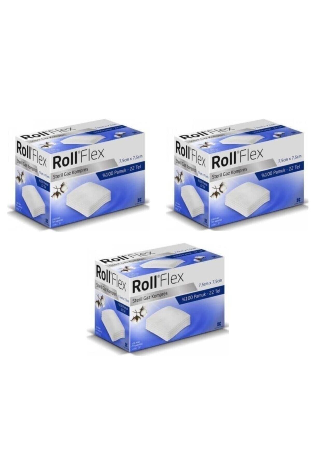 Roll Flex Steril Gaz Kompres 7,5 Cm X 7,5 Cm 100 Lü X 3 Adet