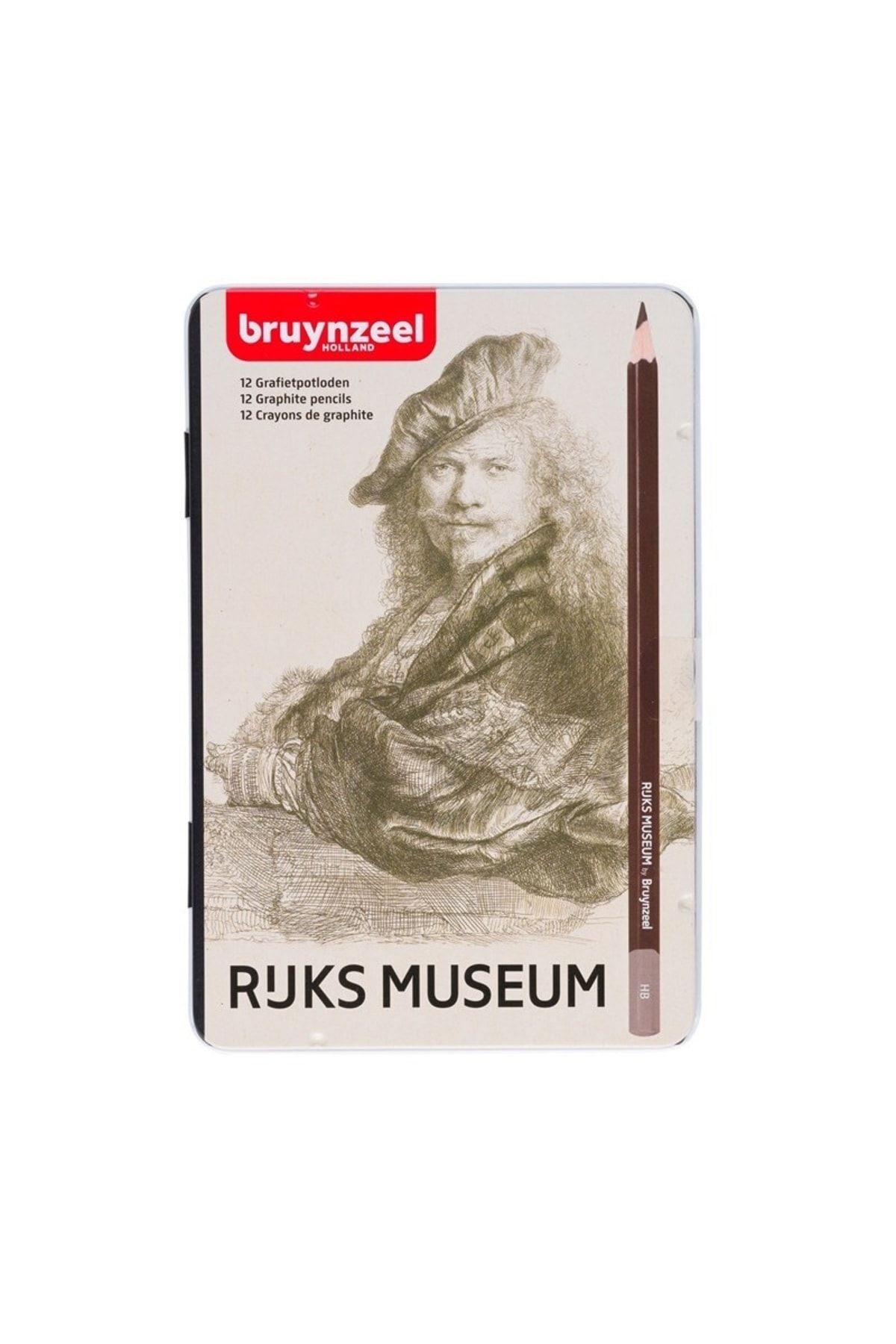 Bruynzeel Rijksmuseum Rembrandt Van Rijn Dereceli Kalem Seti 12 Parça Metal Kutu