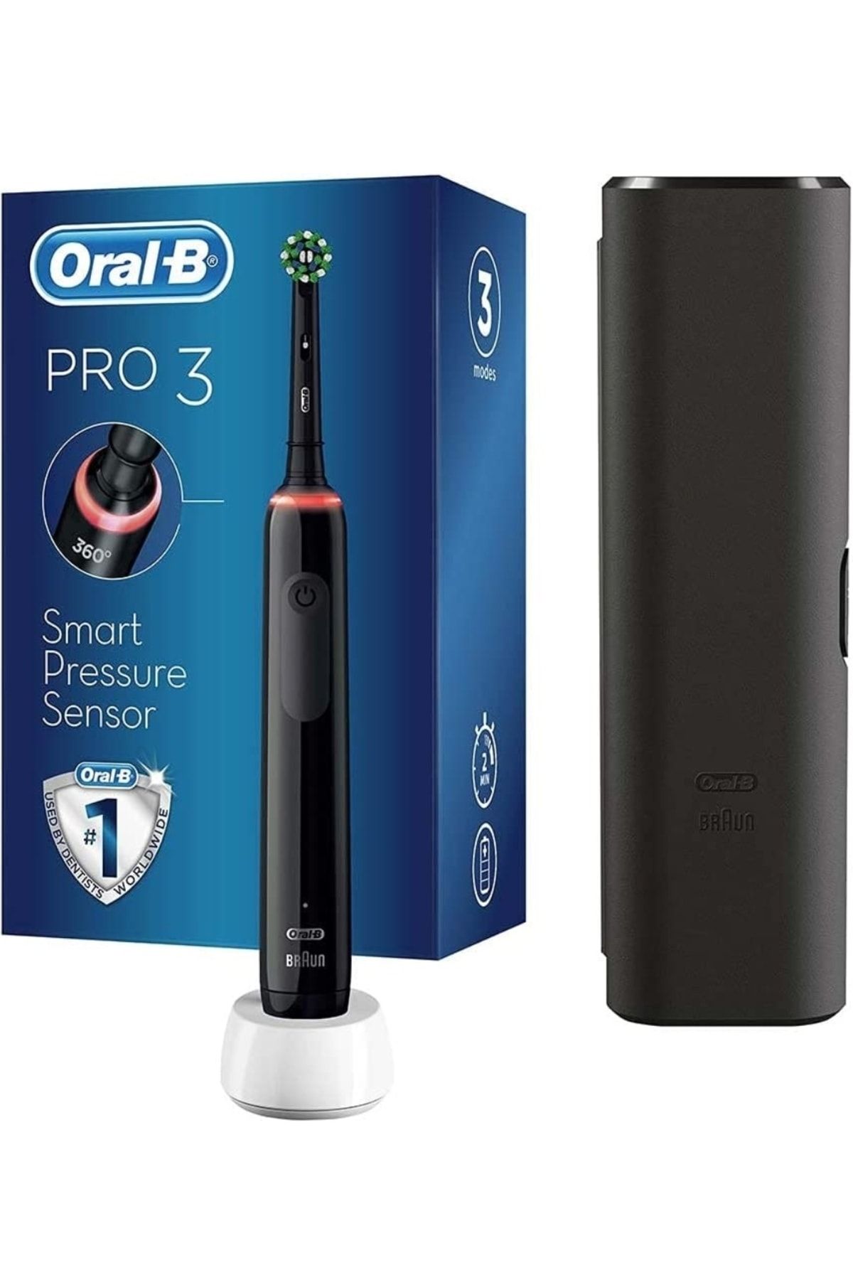 Oral-B Pro3-3500 Şarj Edilebilir Diş Fırçası Siyah (seyahat Kabı Hediyeli