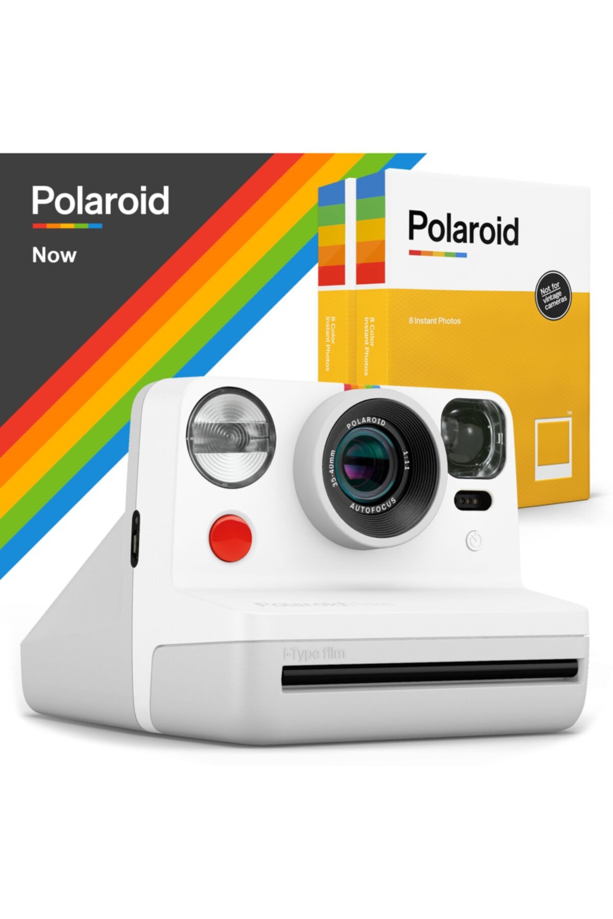 Polaroid Now Beyaz Instant Fotoğraf Makinesi Ve 16'lı Film Hediye Seti