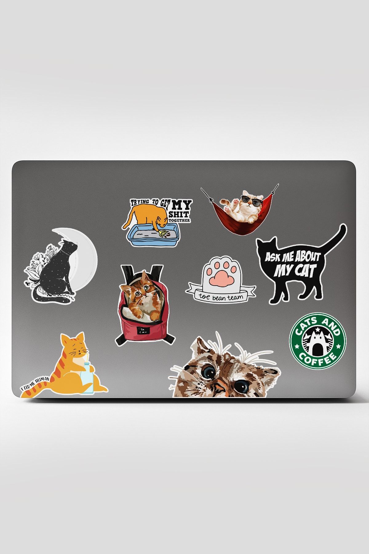 TUGİBU Laptop Sticker Defter Ajanda Notebook Macbook Kedi Cat
