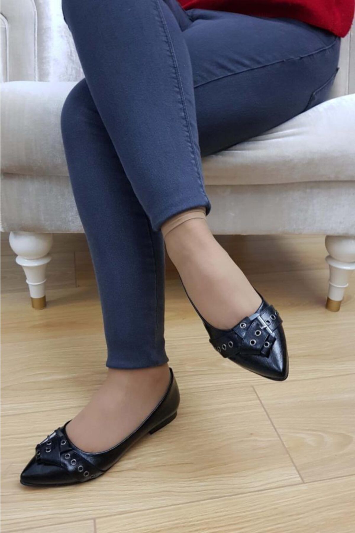 TREND Kadın Siyah Rugan Günlük Ayakkabı