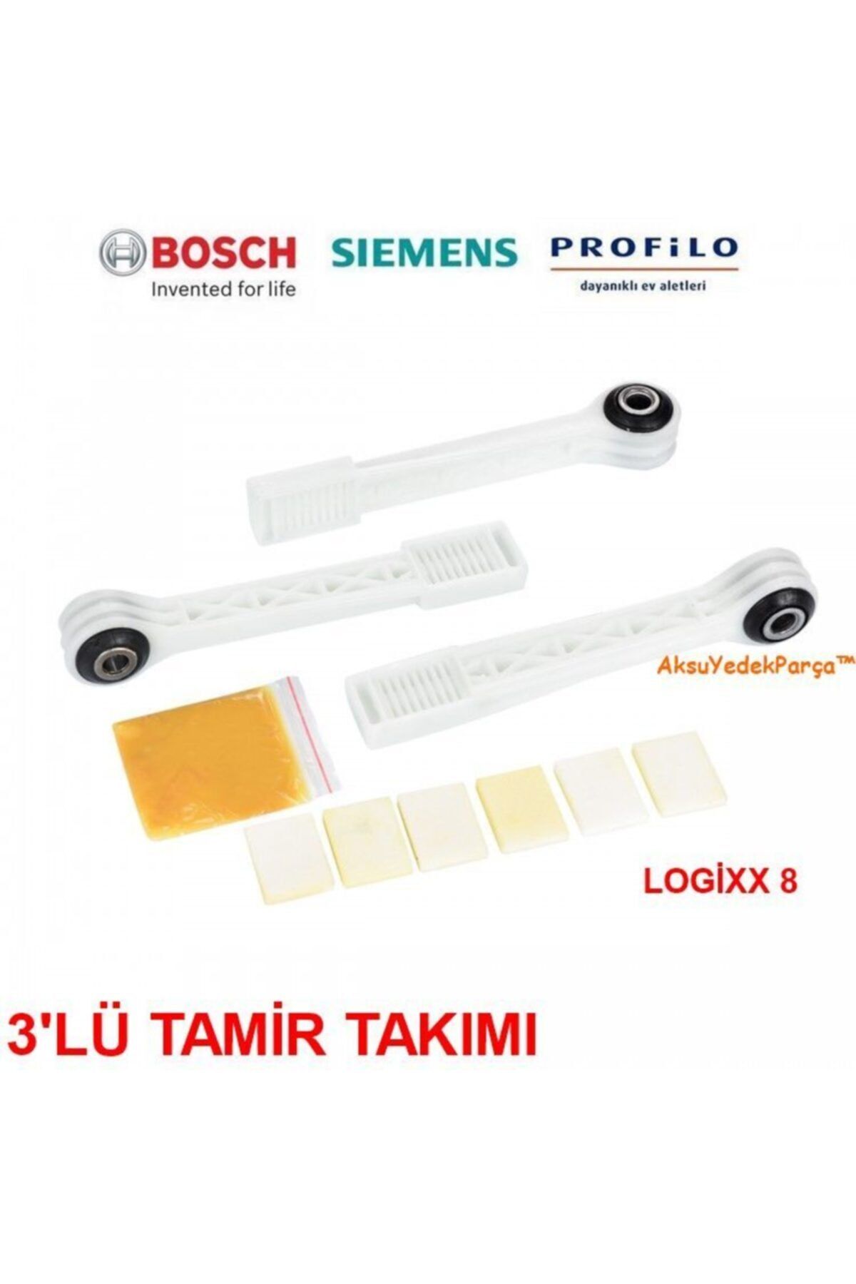 Bosch Çamaşır Makinesi Kare Amortisör Tamir Takımı Logixx 8 3'lü