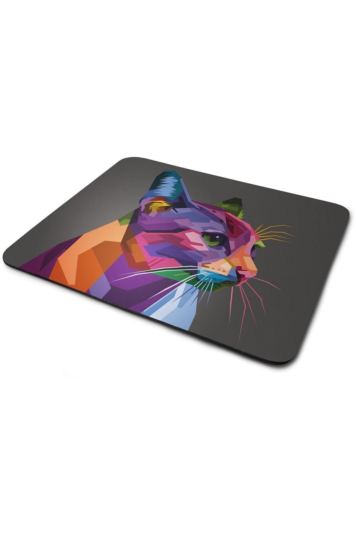 WuW Ilustrasyon Kedi Temalı Dikdörtgen Mouse Pad
