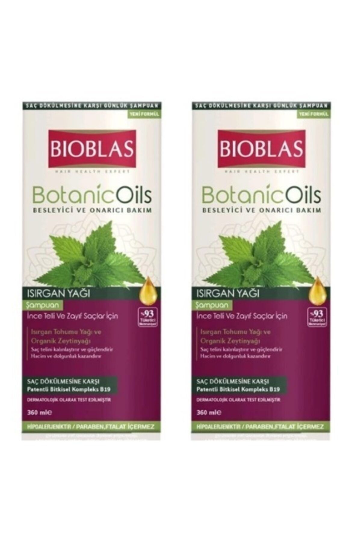 Bioblas Botanic Oils Isırgan Yağı Şampuan 360 ml X 2 Adet