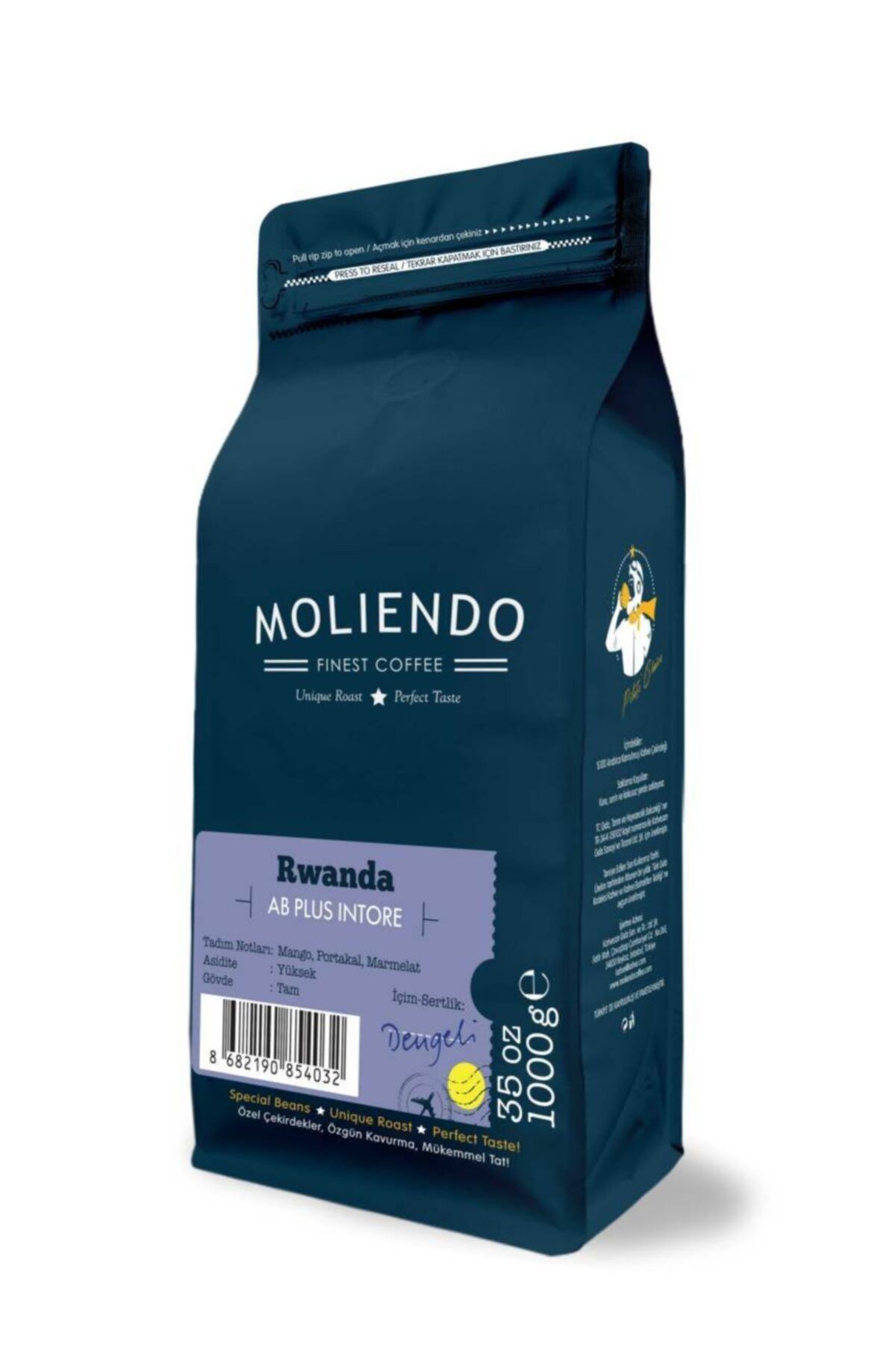 Moliendo Finest Coffee Rwanda Ab Plus Intore Yöresel Kahve 1000 gr
