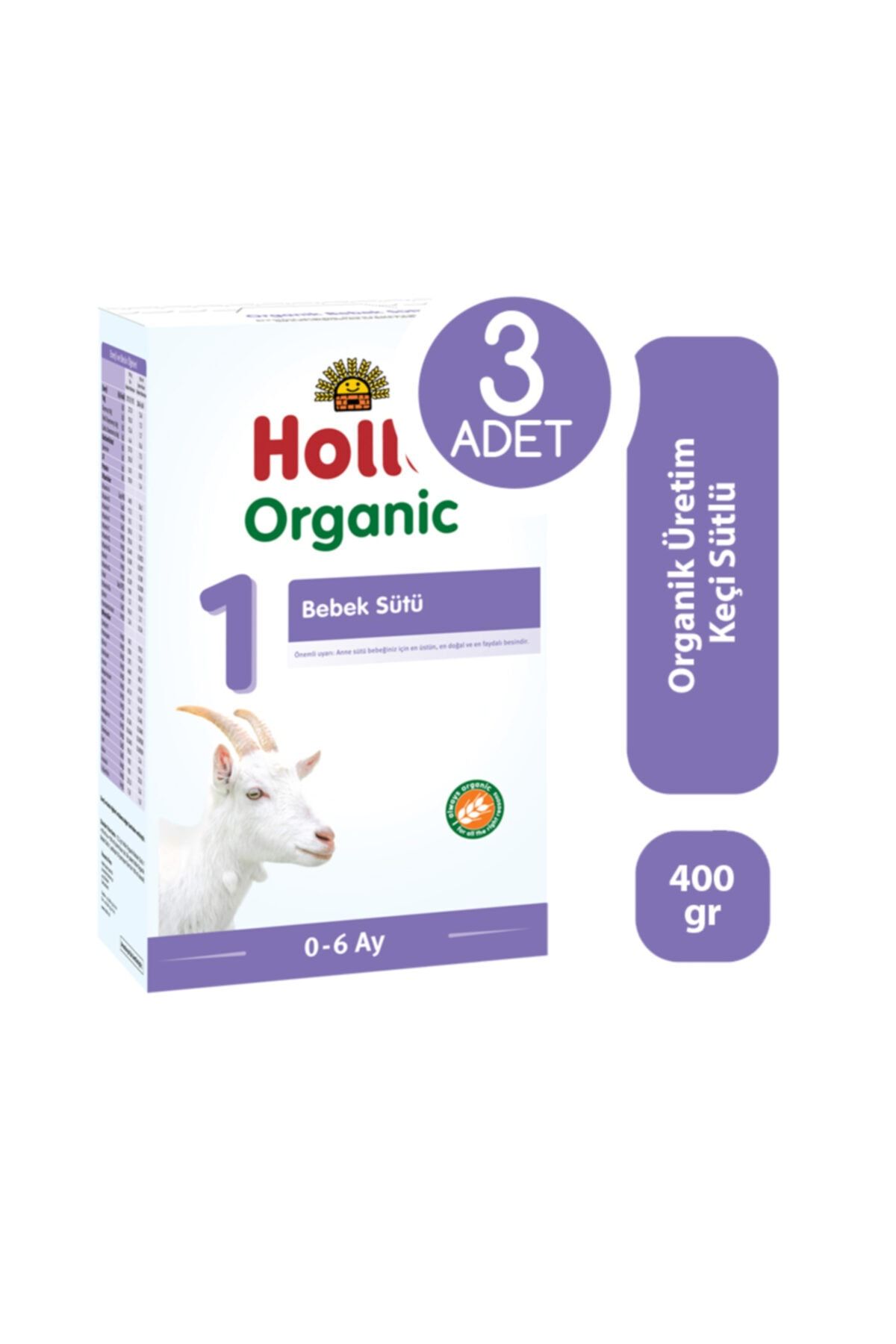 Holle Organik 1 Keçi Sütü Bebek Formülü 400 Gr - 3'lü Paket