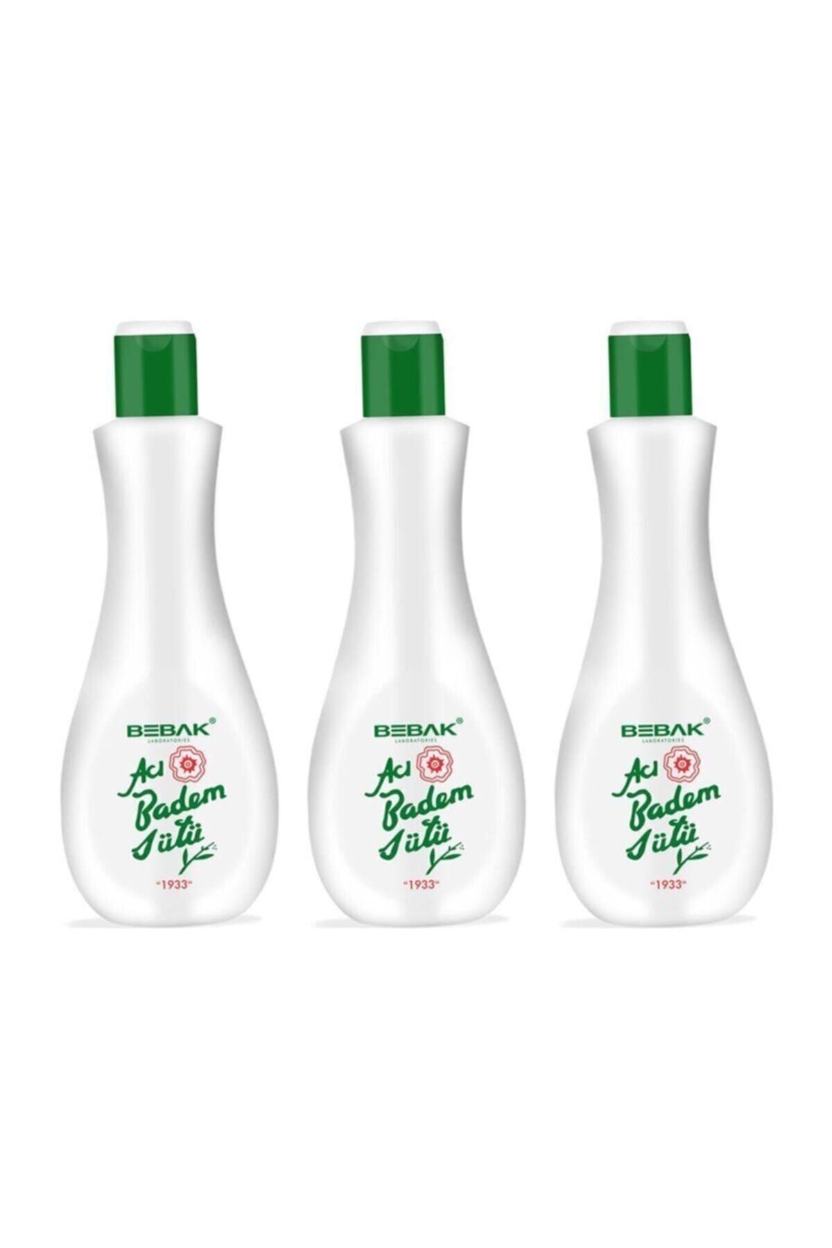 Bebak Acı Badem Makyaj Temizleme ve Nemlendirici Bakım Sütü 215 ml Şişe 3 Adet
